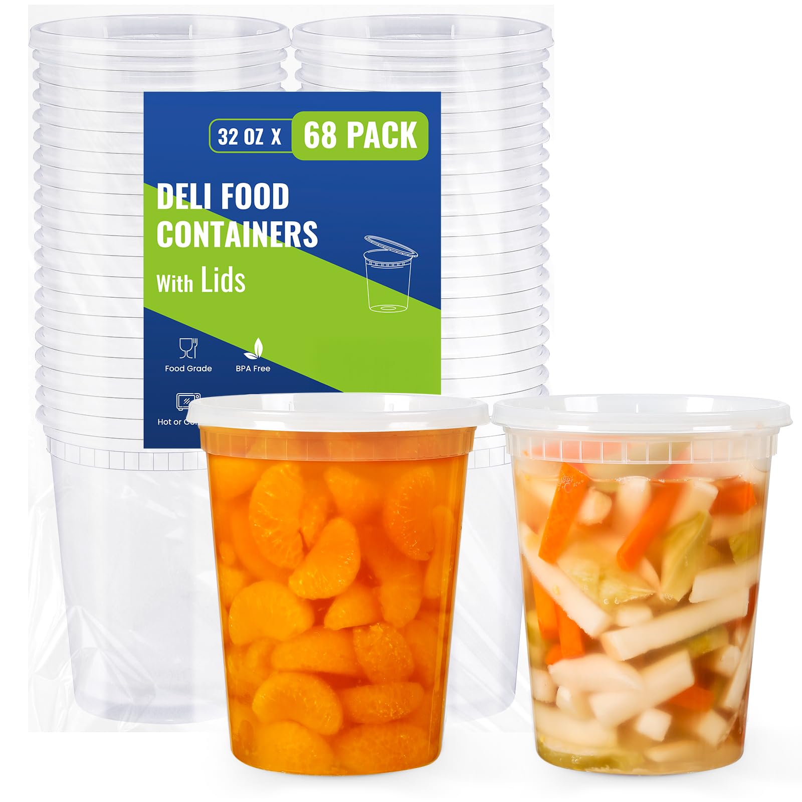 AOZITA contenedores-almacenamiento-32oz, conjunto completo para guardar y transportar comidas.