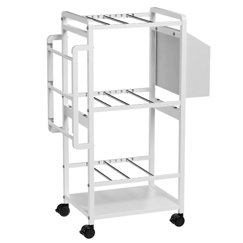 Aquzee escena en taller con organizador blanco, diseño limpio y práctico.