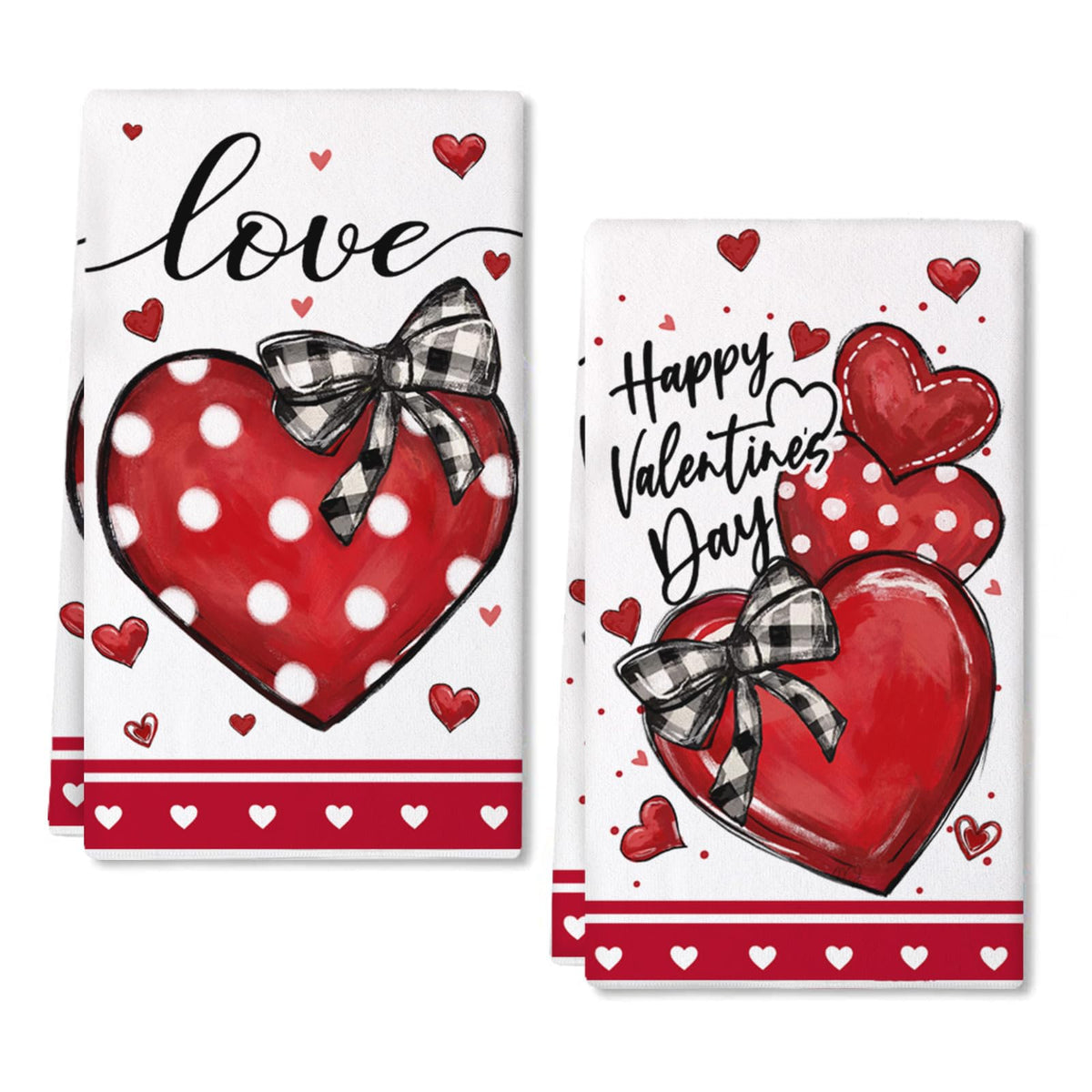 ARKENY toallas cocina con corazón rojo, ideal para secar platos.