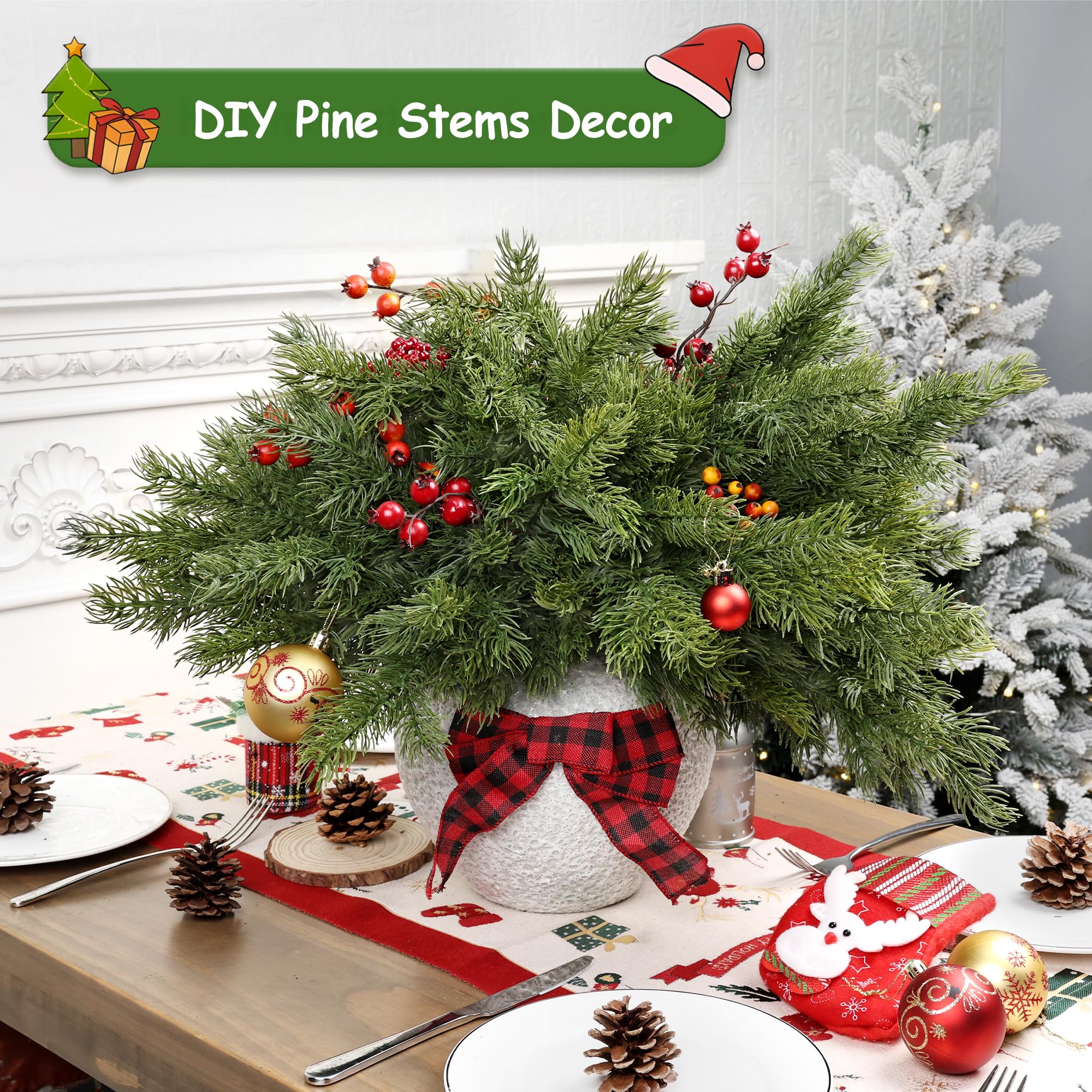 Artgar centro de mesa con ramas pino navideñas