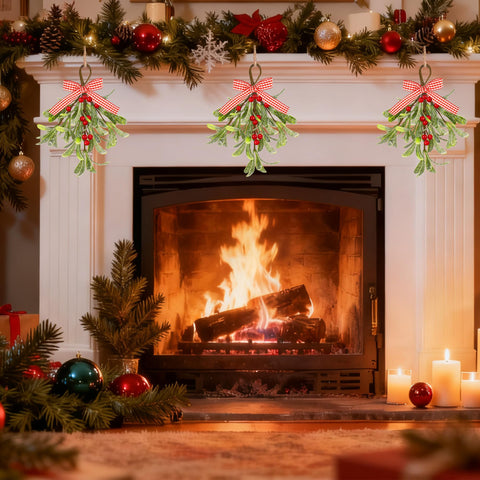 ataseat muerdago detalle con bayas, ideal para repisas