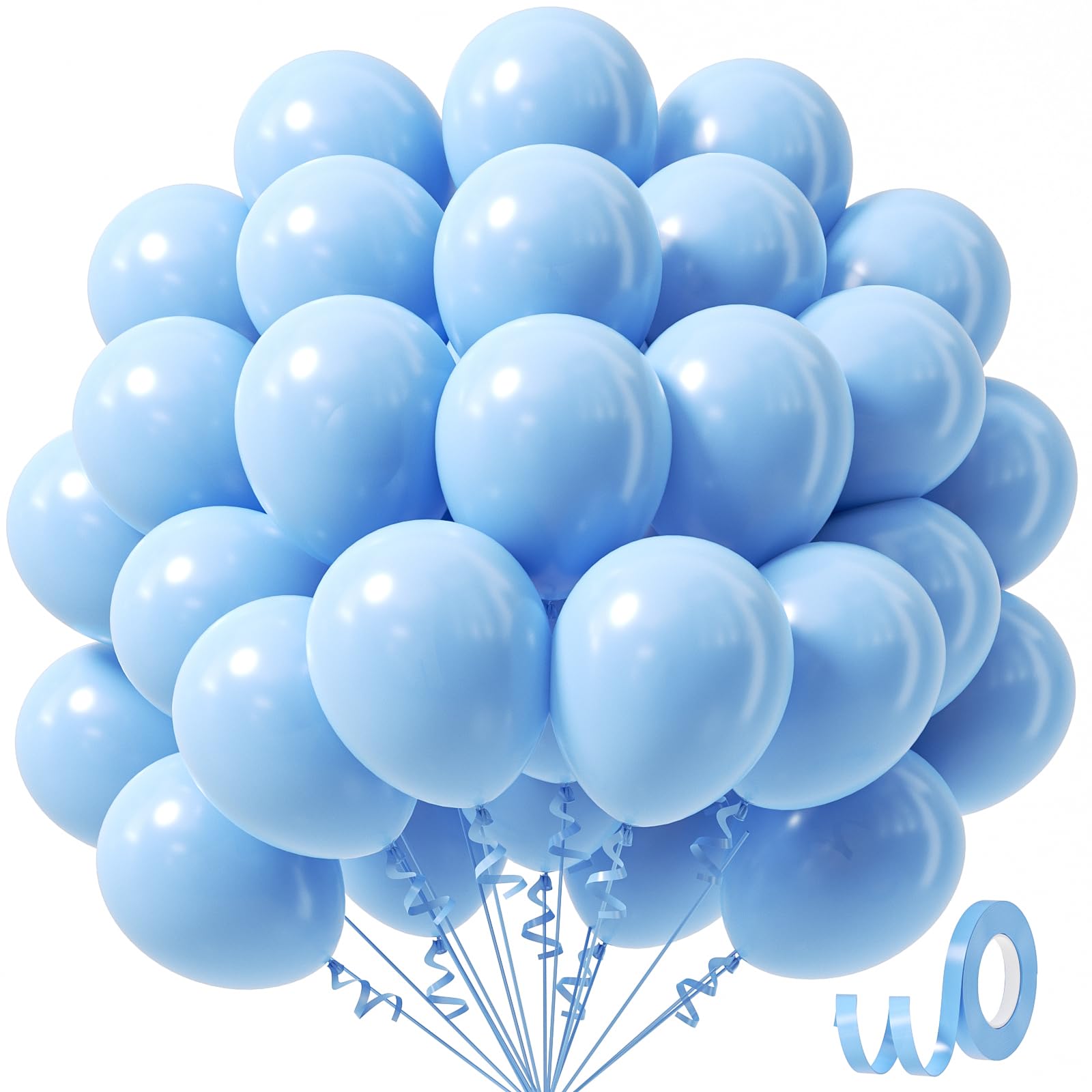 Globos Awenztech azul claro de 12 pulgadas para fiestas duraderas.