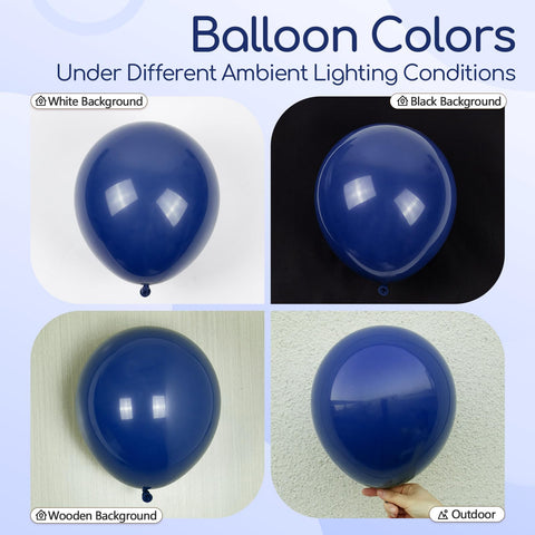 Globo awenztech azul marino con cinta azul para decoración rápida.