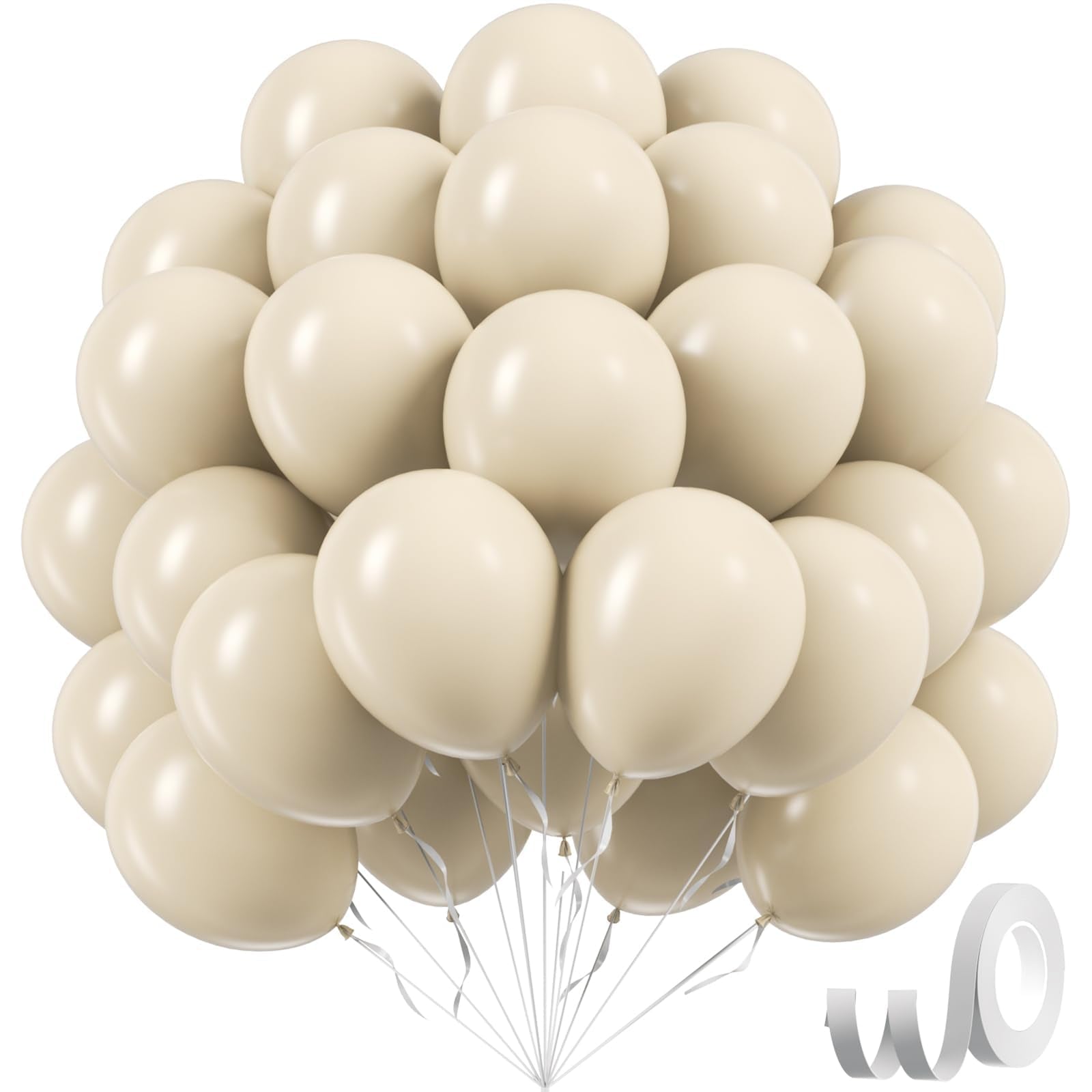 Globos awenztech crema-arena de 12 pulgadas para decoraciones duraderas en fiestas.