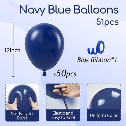 Globos de látex awenztech azul marino, alta elasticidad para fiestas.