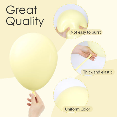 Globos awenztech de 10 pulgadas en amarillo pastel para arcos elegantes