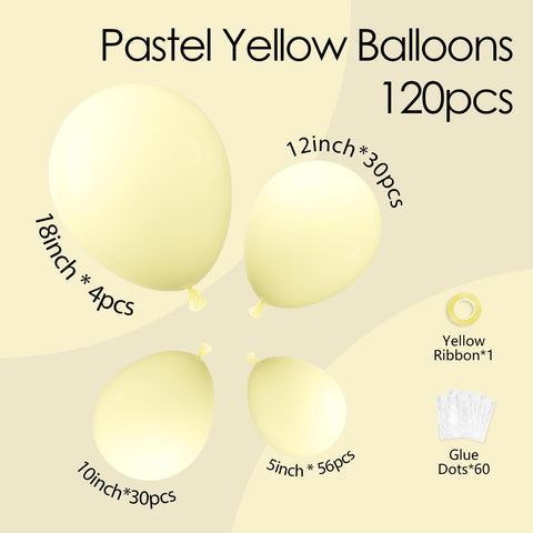 Globos awenztech de 12 pulgadas en amarillo pastel para detalles decorativos