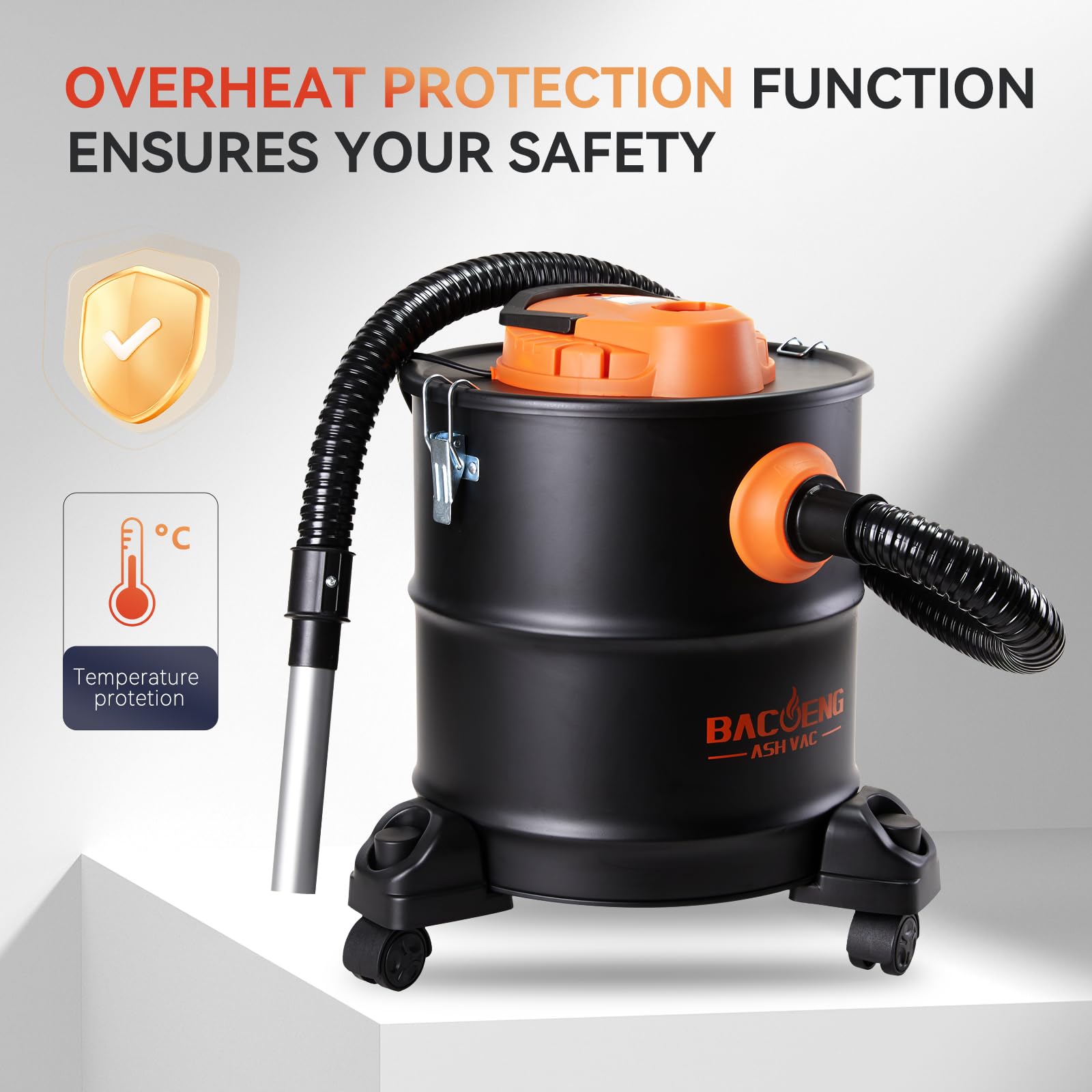 Aspiradora BACOENG con depósito metálico de gran capacidad