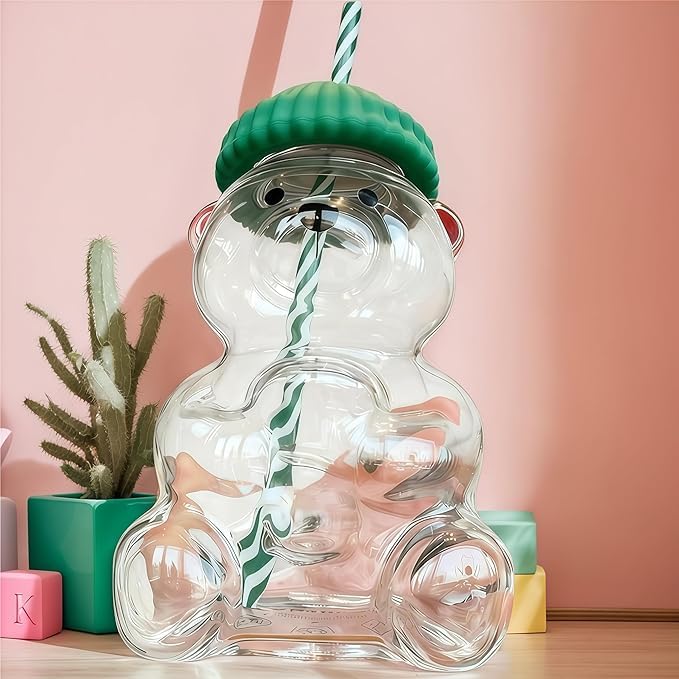 Bear Cup 2025 con pajilla integrada, ideal para café frío y té