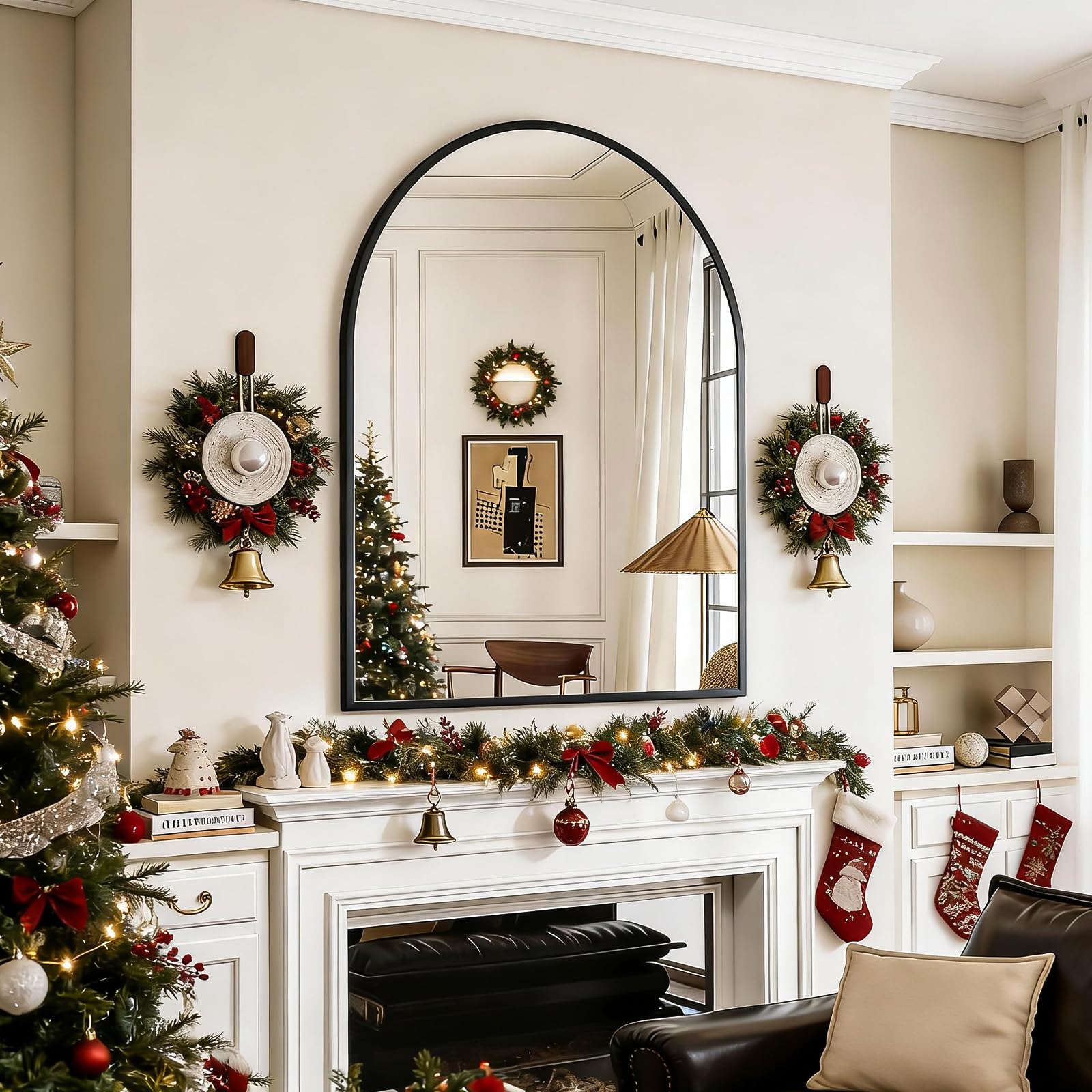 BEAUTYPEAK Espejo con marco de aluminio anticorrosión, diseño moderno.