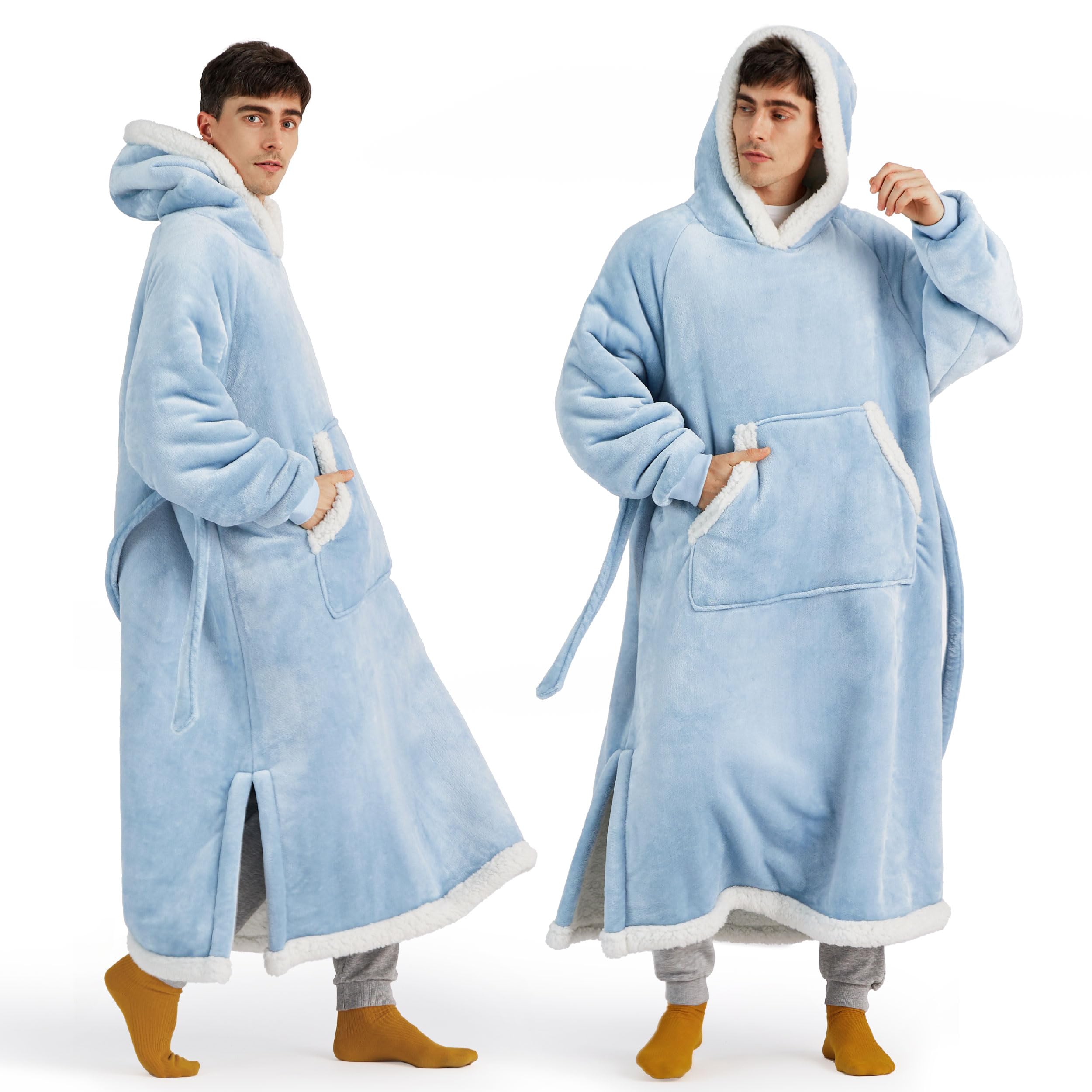 Bedsure abrigo manta con capucha larga: calor envolvente para uso diario en casa