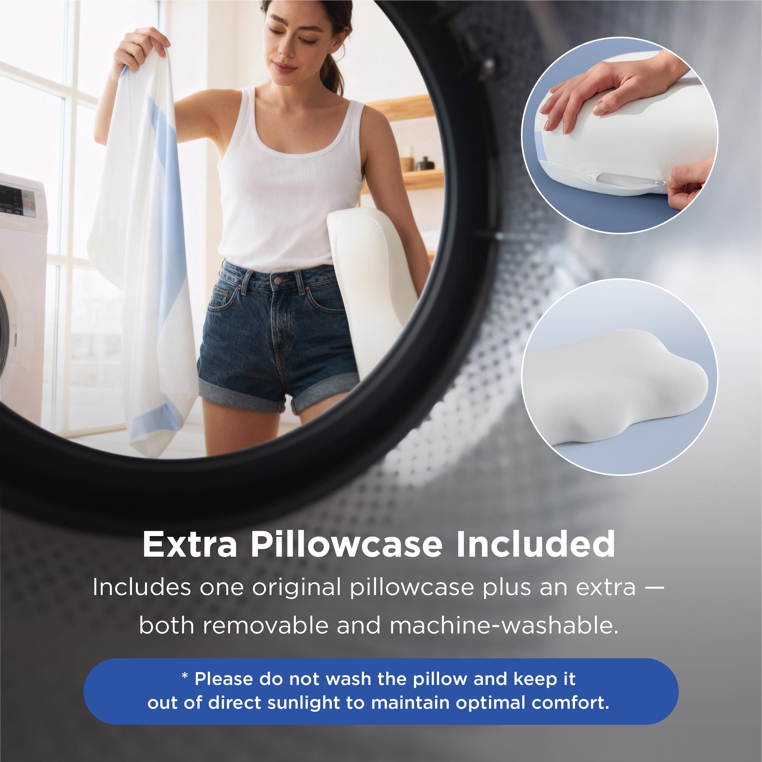 Bedsure almohada cervical pack con funda incluida para uso práctico