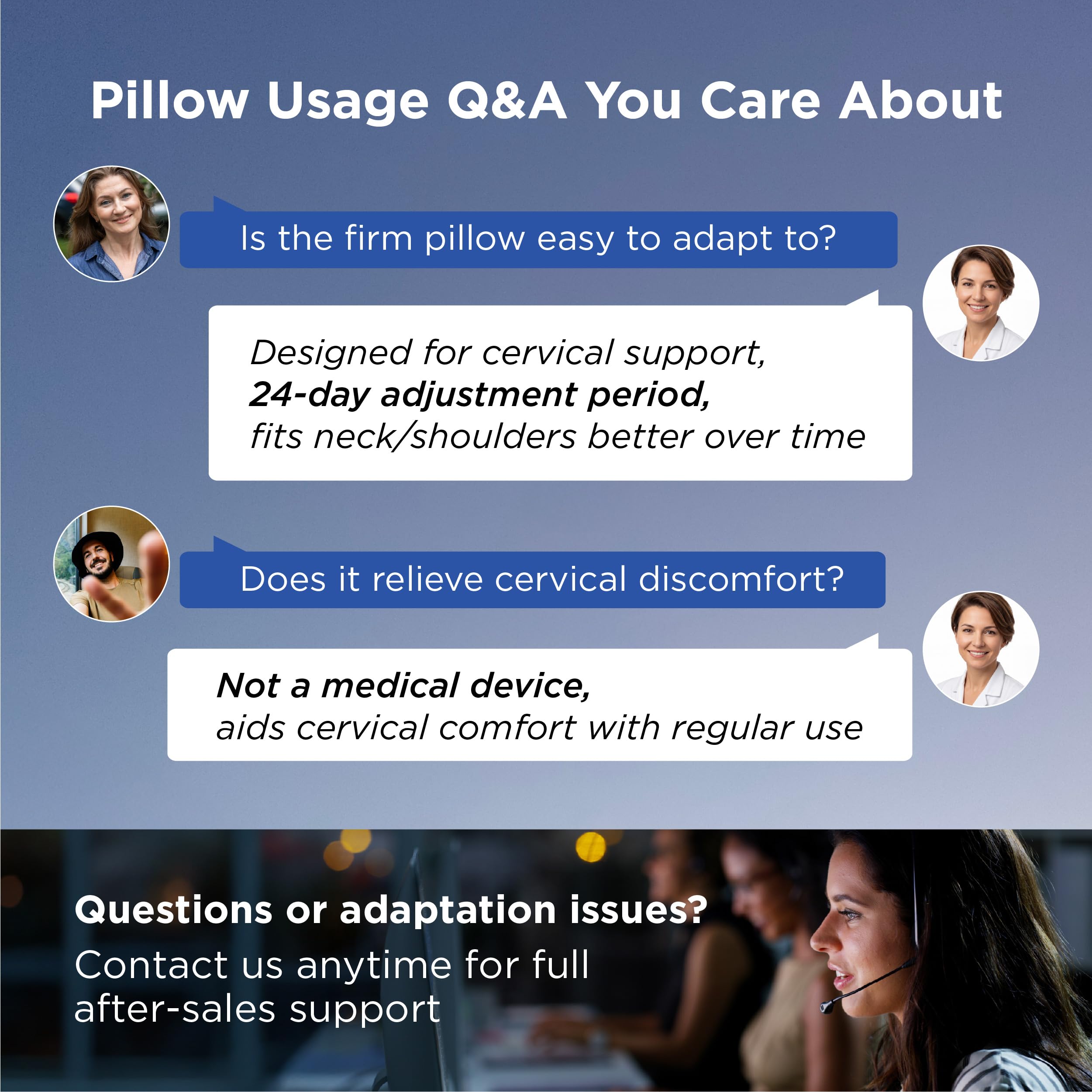 Bedsure almohada cervical zonas de sueño 3 para cuello, cabeza y hombros