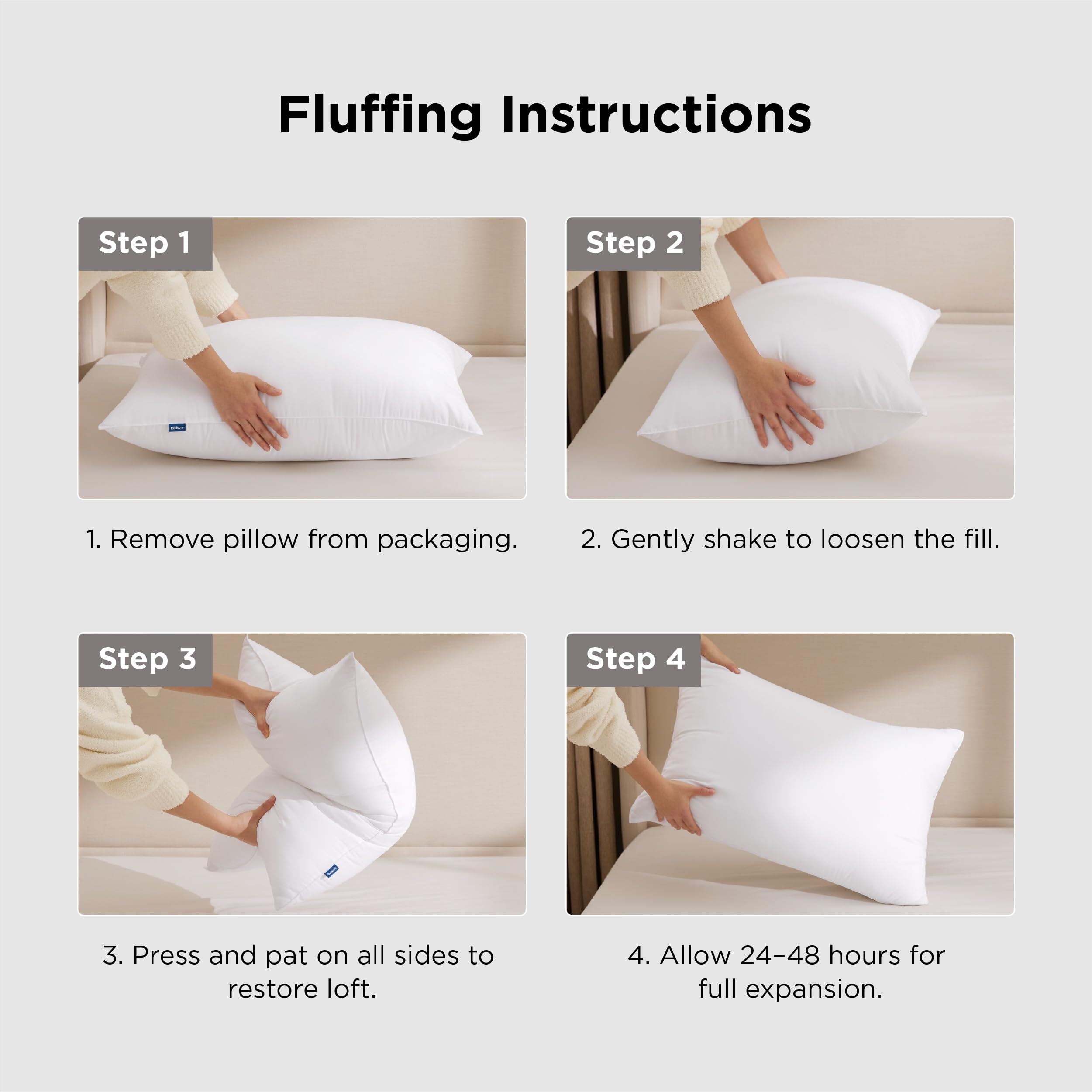 Bedsure almohadas estándar lavables a máquina para limpieza fácil