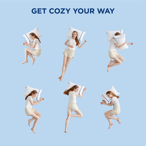 Bedsure almohadas reina 19x28 pulgadas se adaptan a camas estándar.