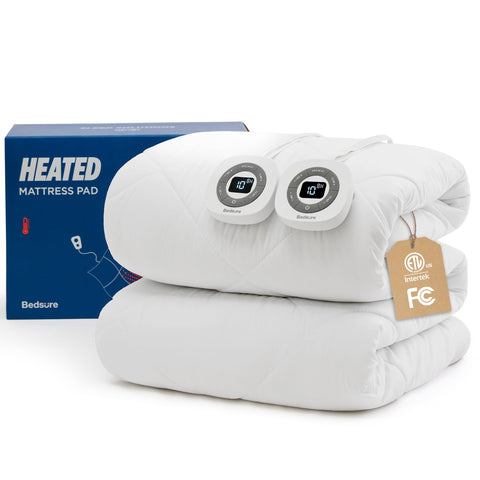 Bedsure almohadilla caliente para colchón queen, enfoque frontal, ofrece calor suave y cómodo