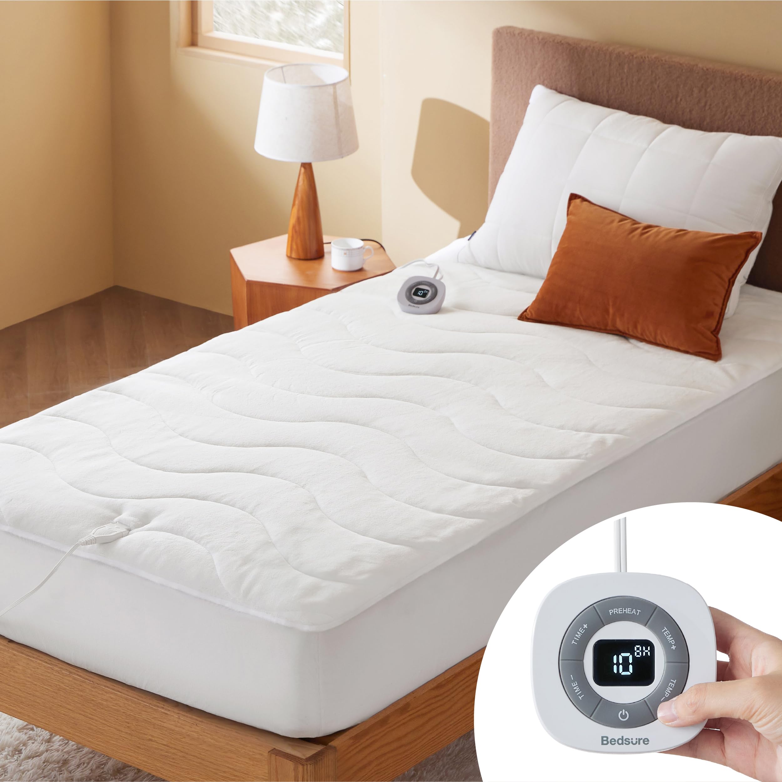 Bedsure almohadilla caliente para colchón Twin XL, sensación suave al contacto