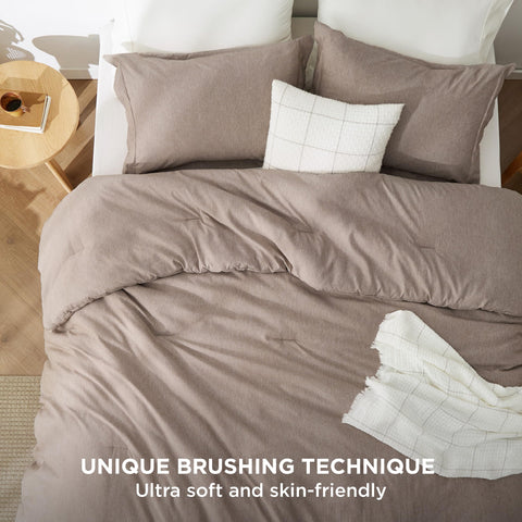 Bedsure cobertor kaki con diseño jaspeado para estilo casual y atemporal.