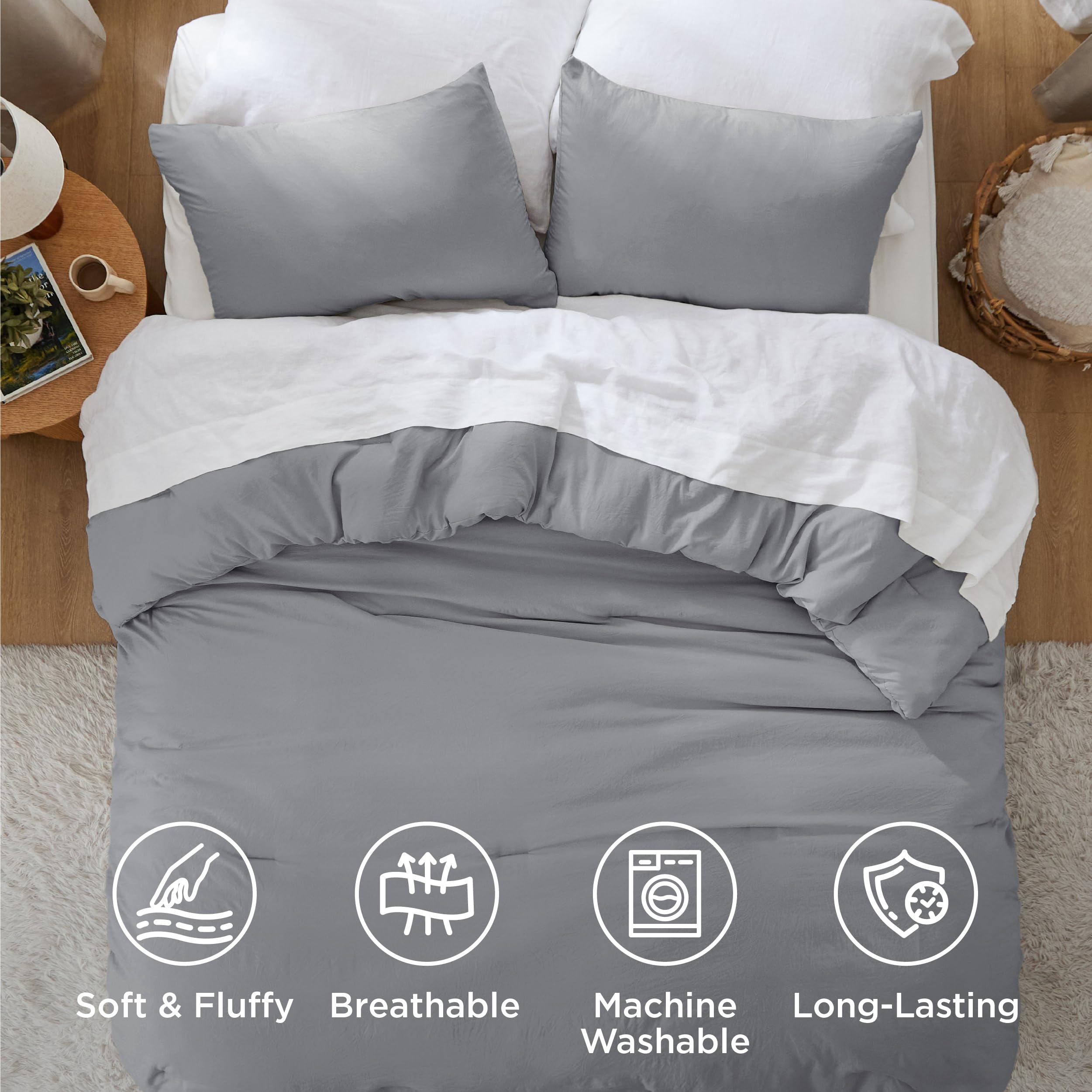 Bedsure cobertor ligero 104x90 gris ideal para clima templado