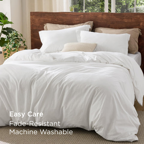 Bedsure cubre edredón tacto suave similar lino para sensación de lujo diario