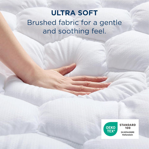 Bedsure cubrecolchon para cama individual con panal hexagonal para distribución de presión.