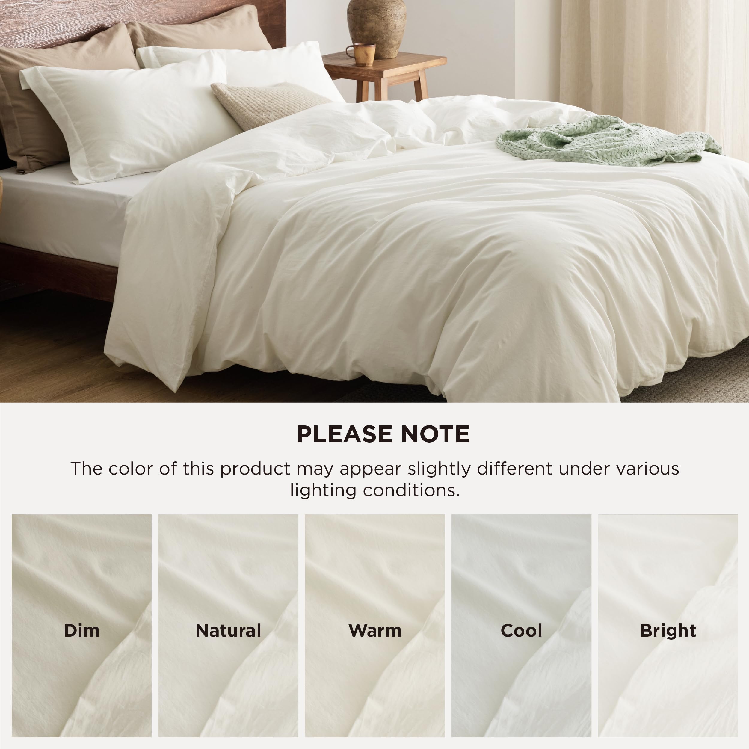 Bedsure diseño minimalista marfil añade serenidad al dormitorio