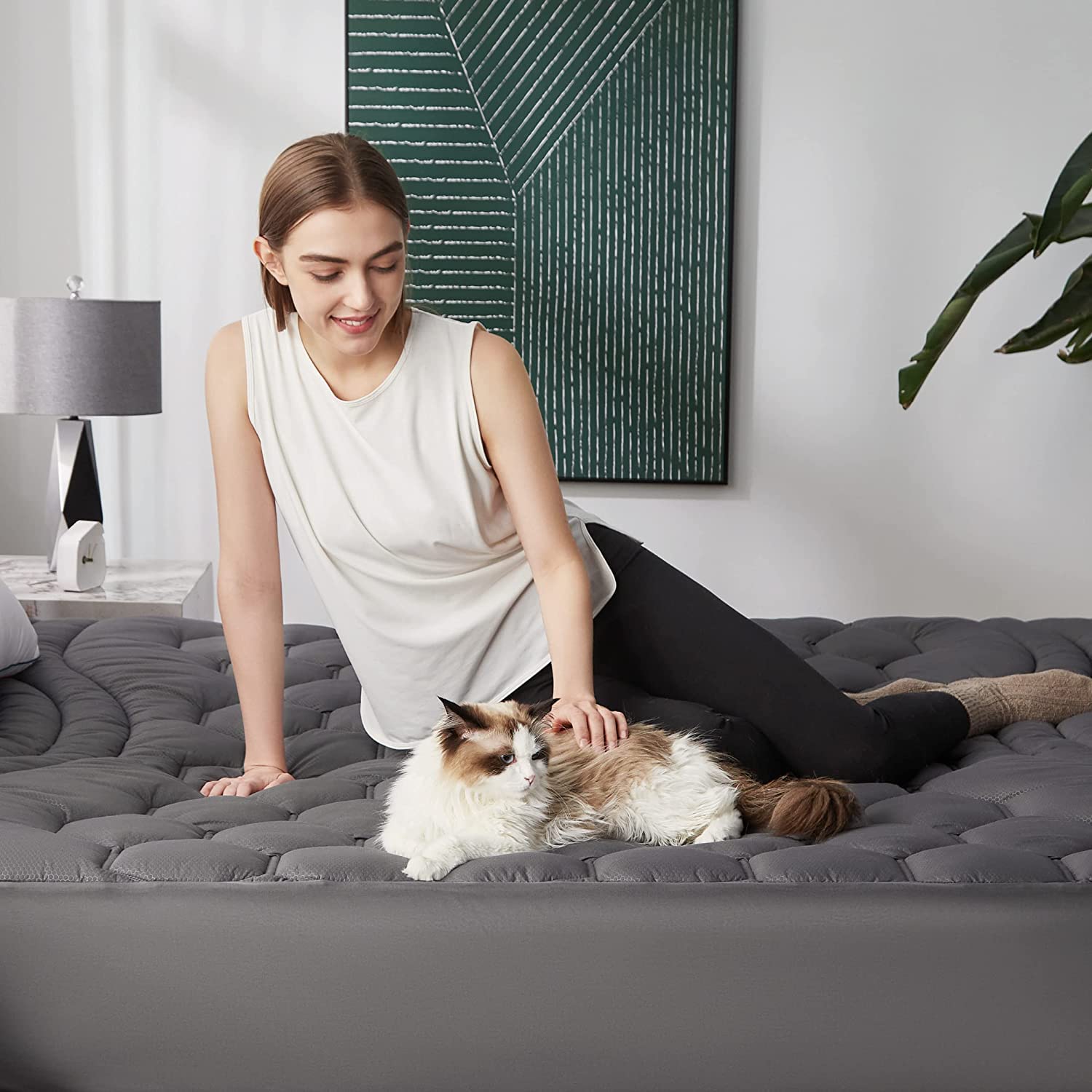 Bedsure dormitorio universitario con confort adicional para dormir mejor.