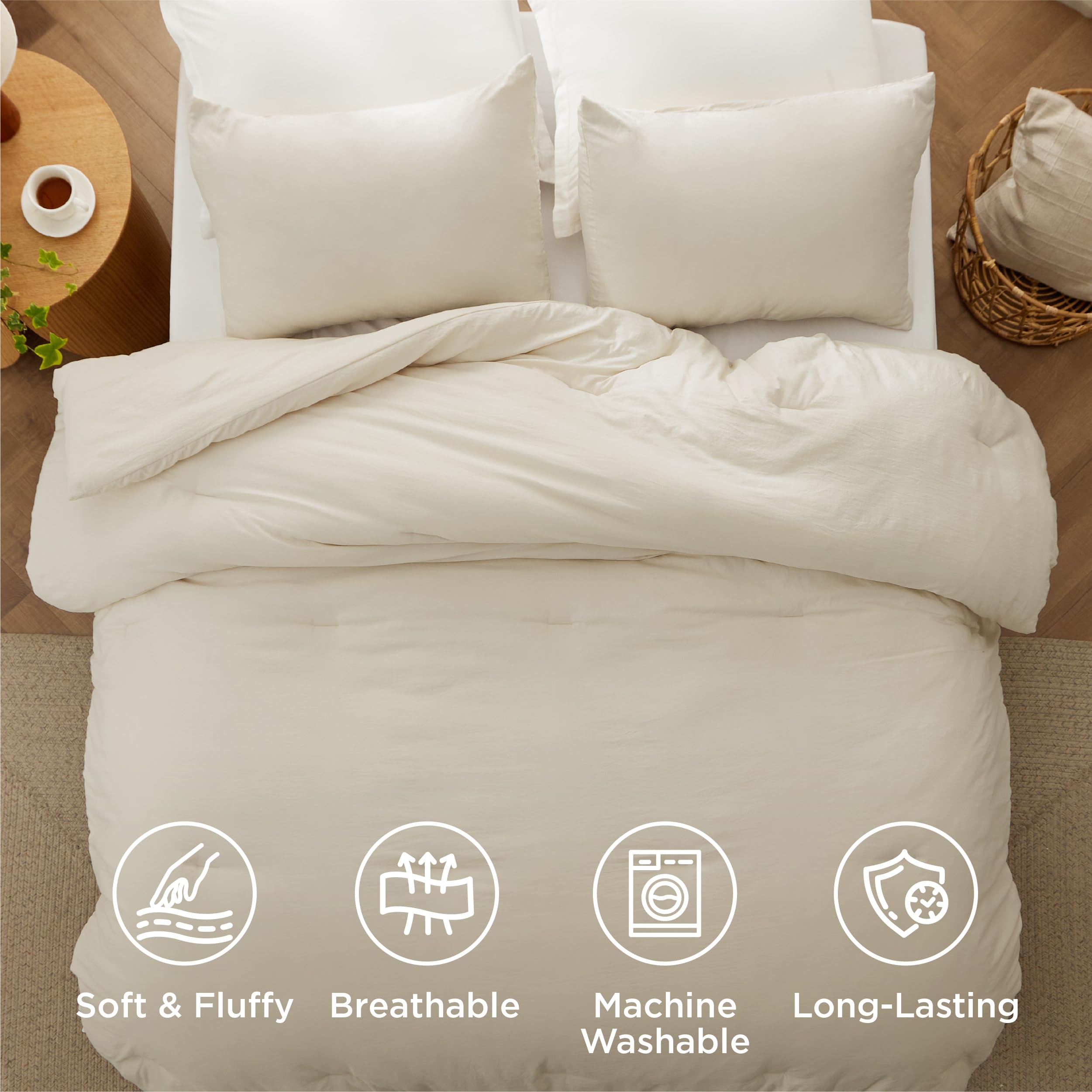 Bedsure diseño dorso con contraste elegante para renovar tu dormitorio