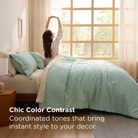 Bedsure Edredón boho sage verde, ideal para confort durante todo el año