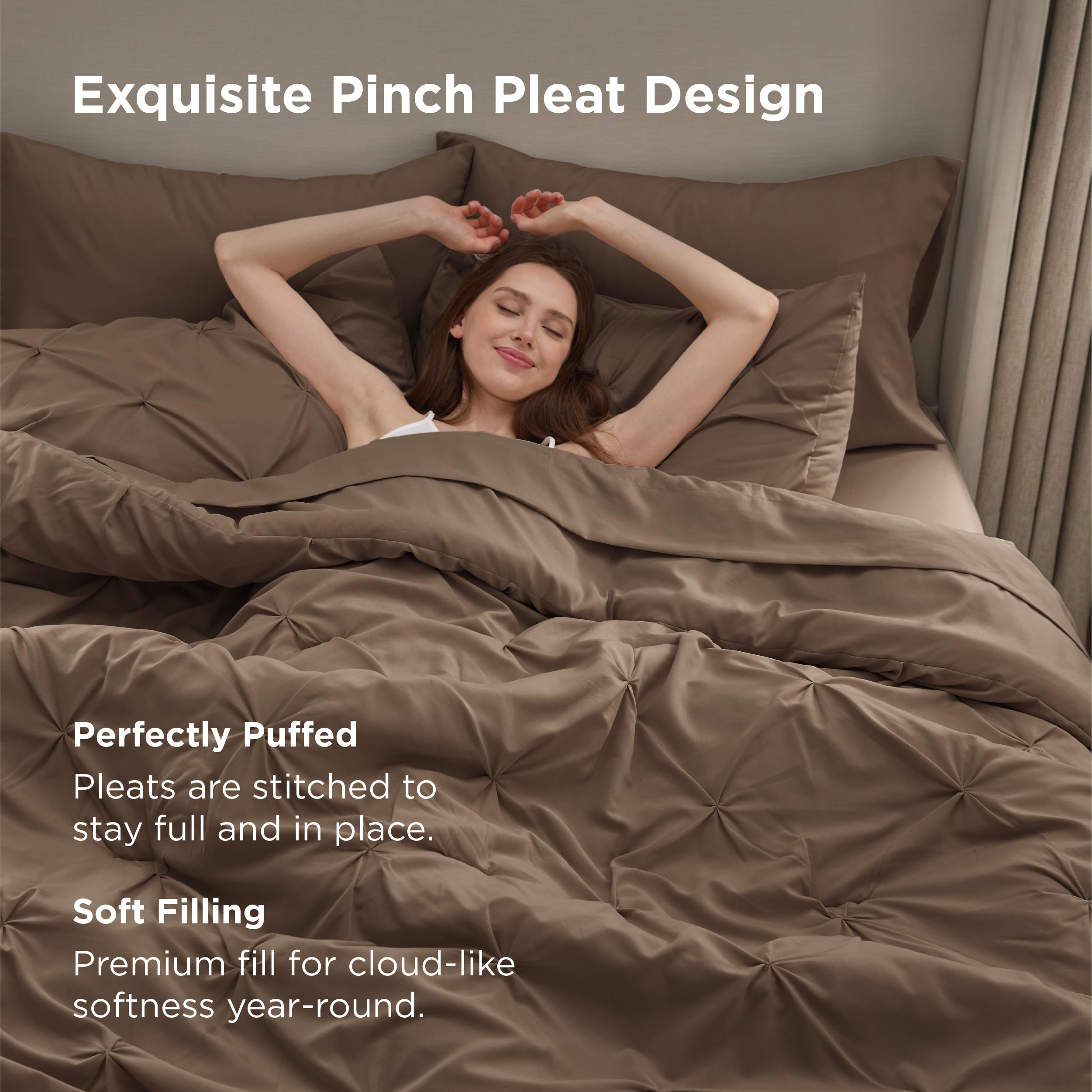 Bedsure funda almohada decorativa reina marrón, aporta estilo y confort