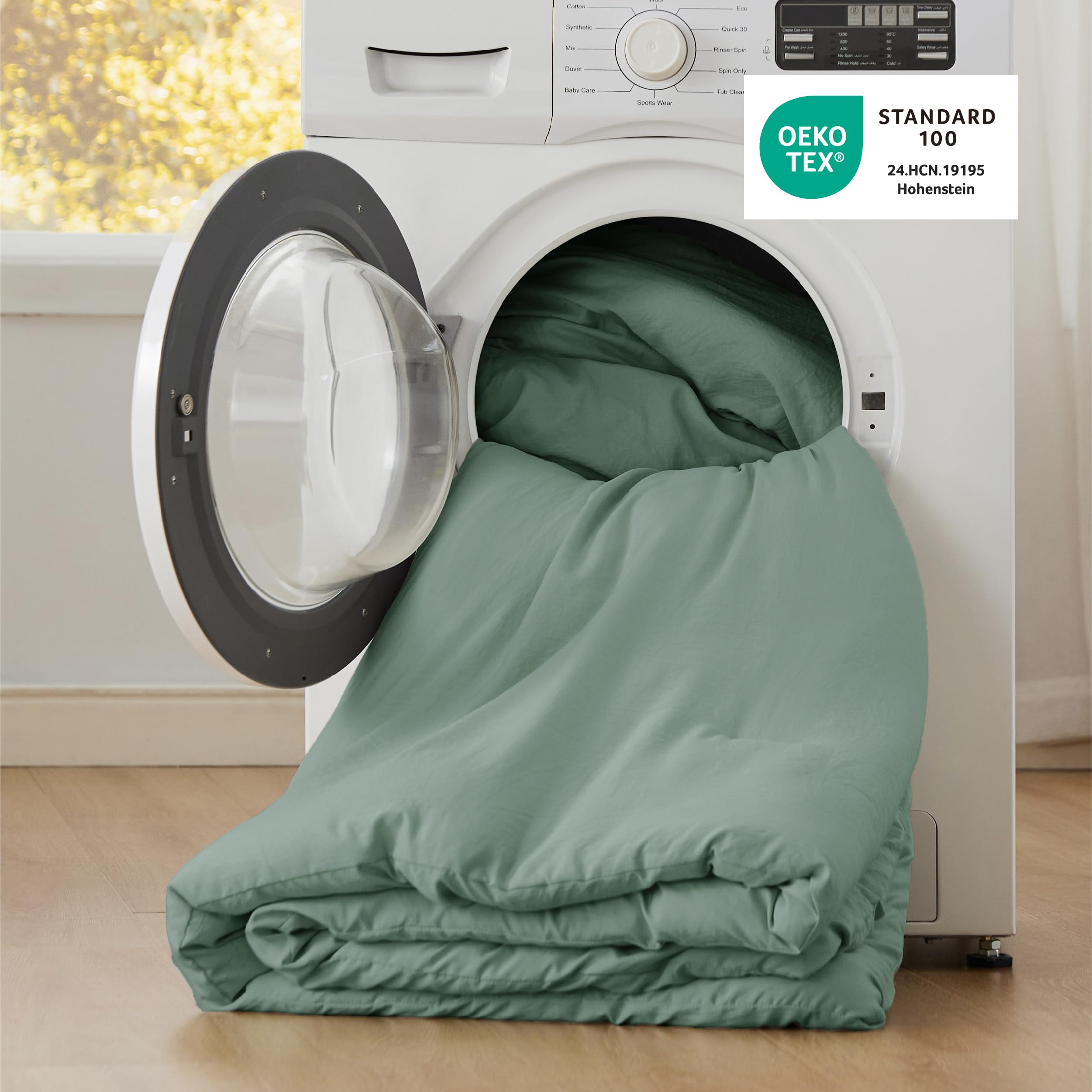 Bedsure funda almohada salvia duo, funda suave para descanso óptimo