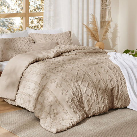 Bedsure fundas de almohadas boho para conjunto coordinado y cómodo.