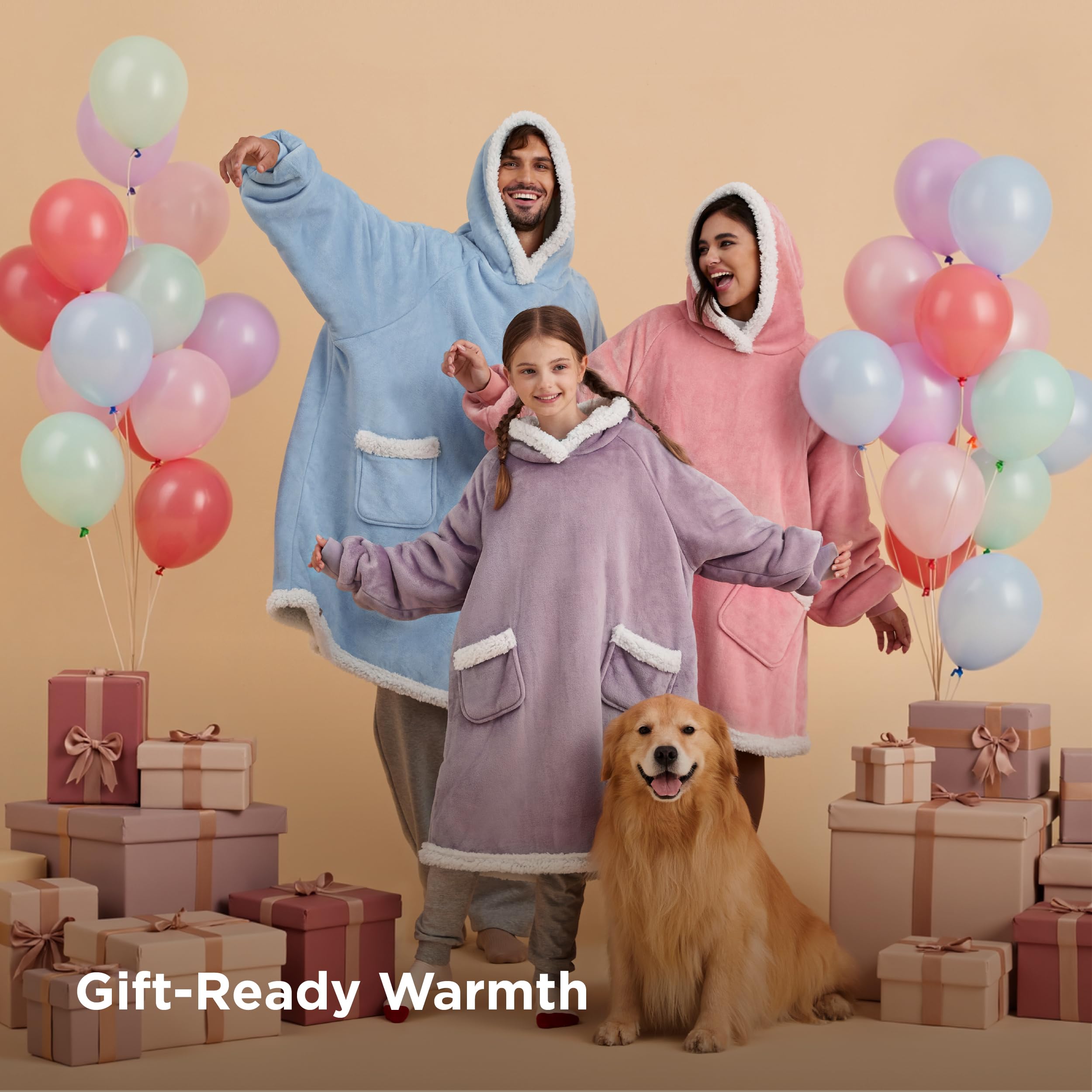 Bedsure manta capucha sherpa lectura, brazos libres para leer tranquilamente.