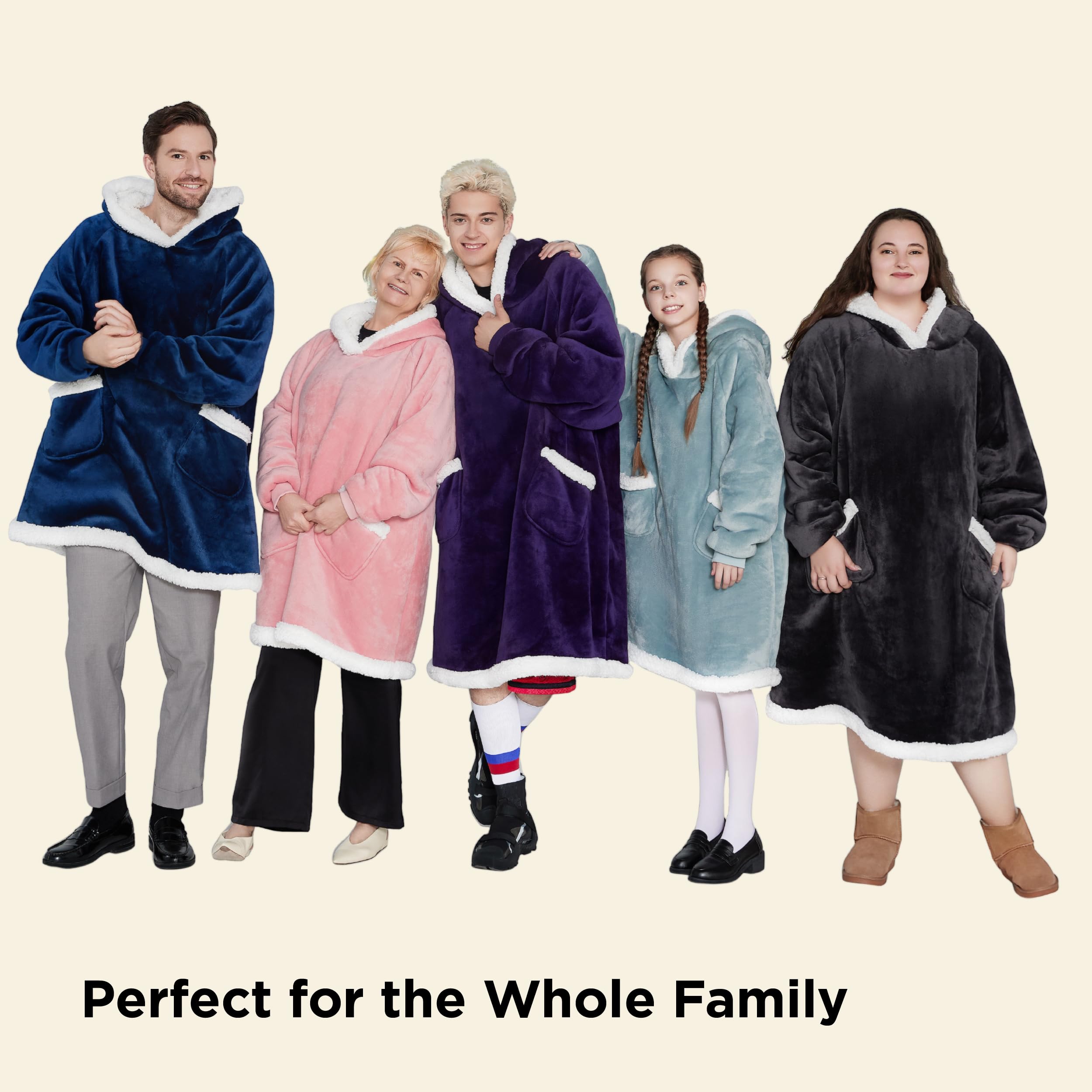 Bedsure manta capucha sherpa OEKO-TEX, seguridad textil para toda la familia.