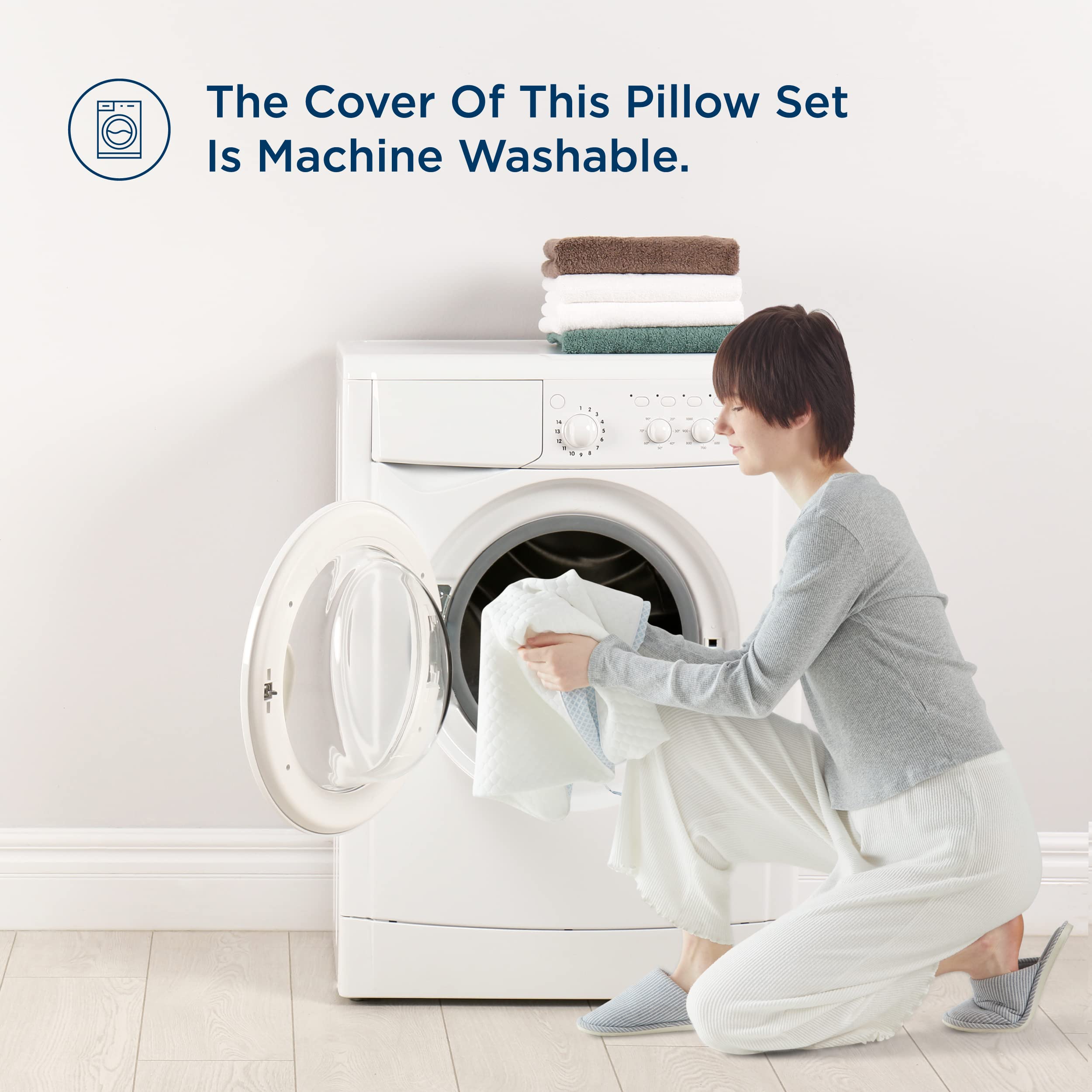 Juego de dos almohadas Bedsure, perfecto para camas tamaño reina.