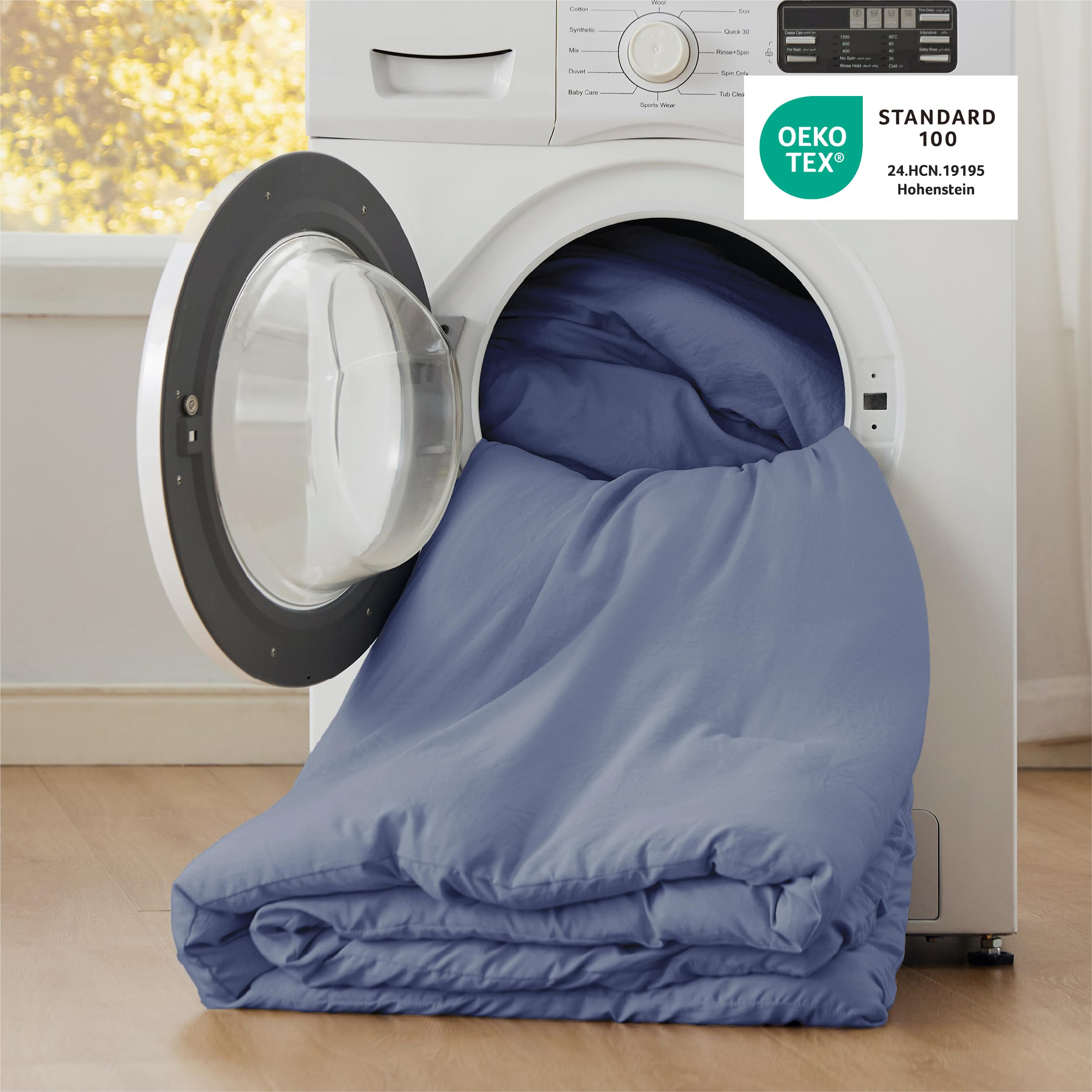 Bedsure reversible azul: lado contrario elegante transforma la habitación.