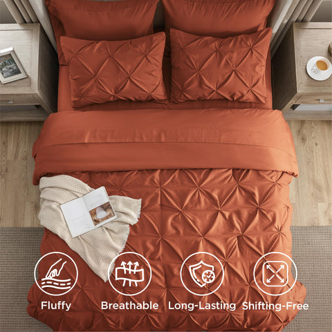 Bedsure rey textura microfibra naranja, color duradero y lavado sencillo.