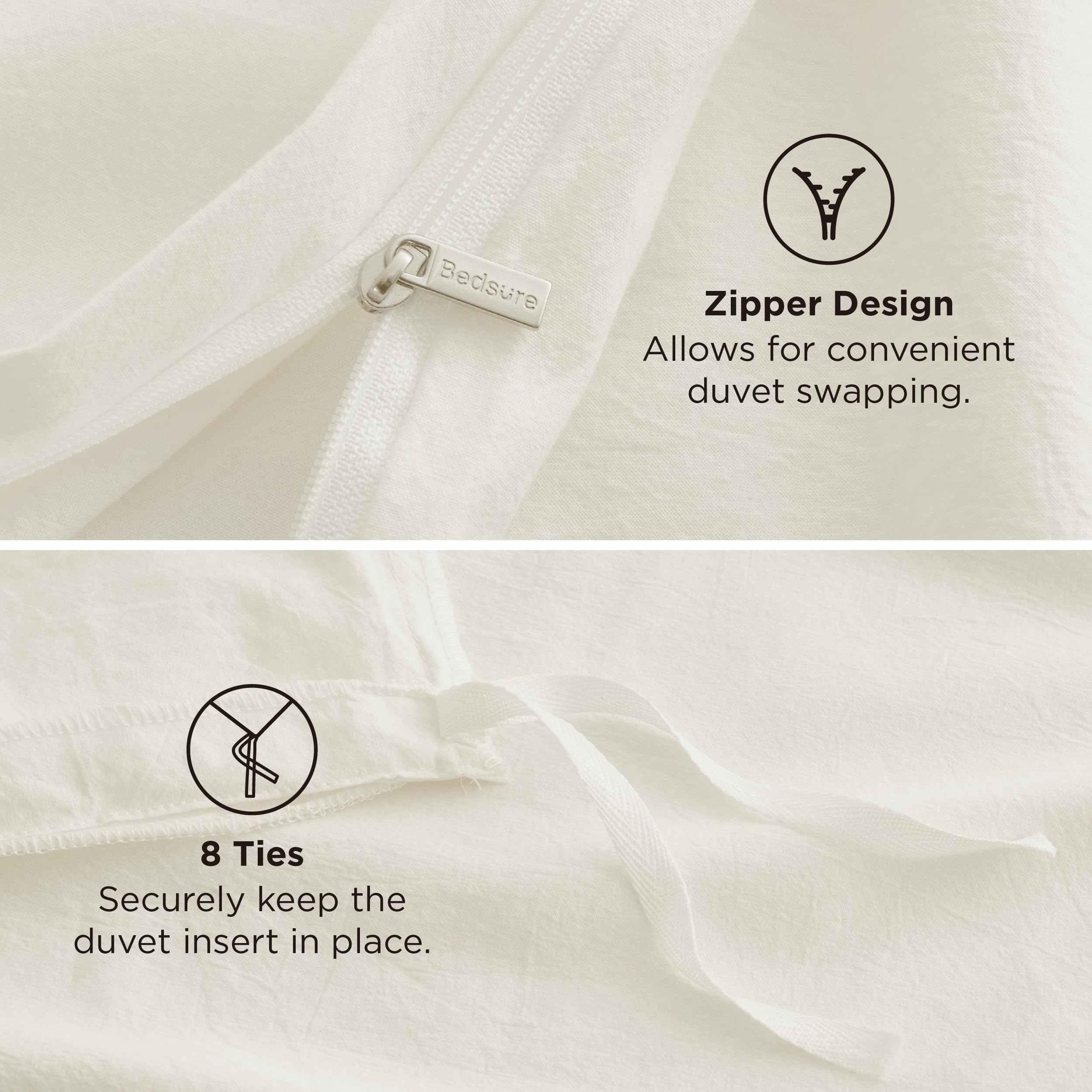 Bedsure suavidad agradable de la tela marfil para dormir cómodo