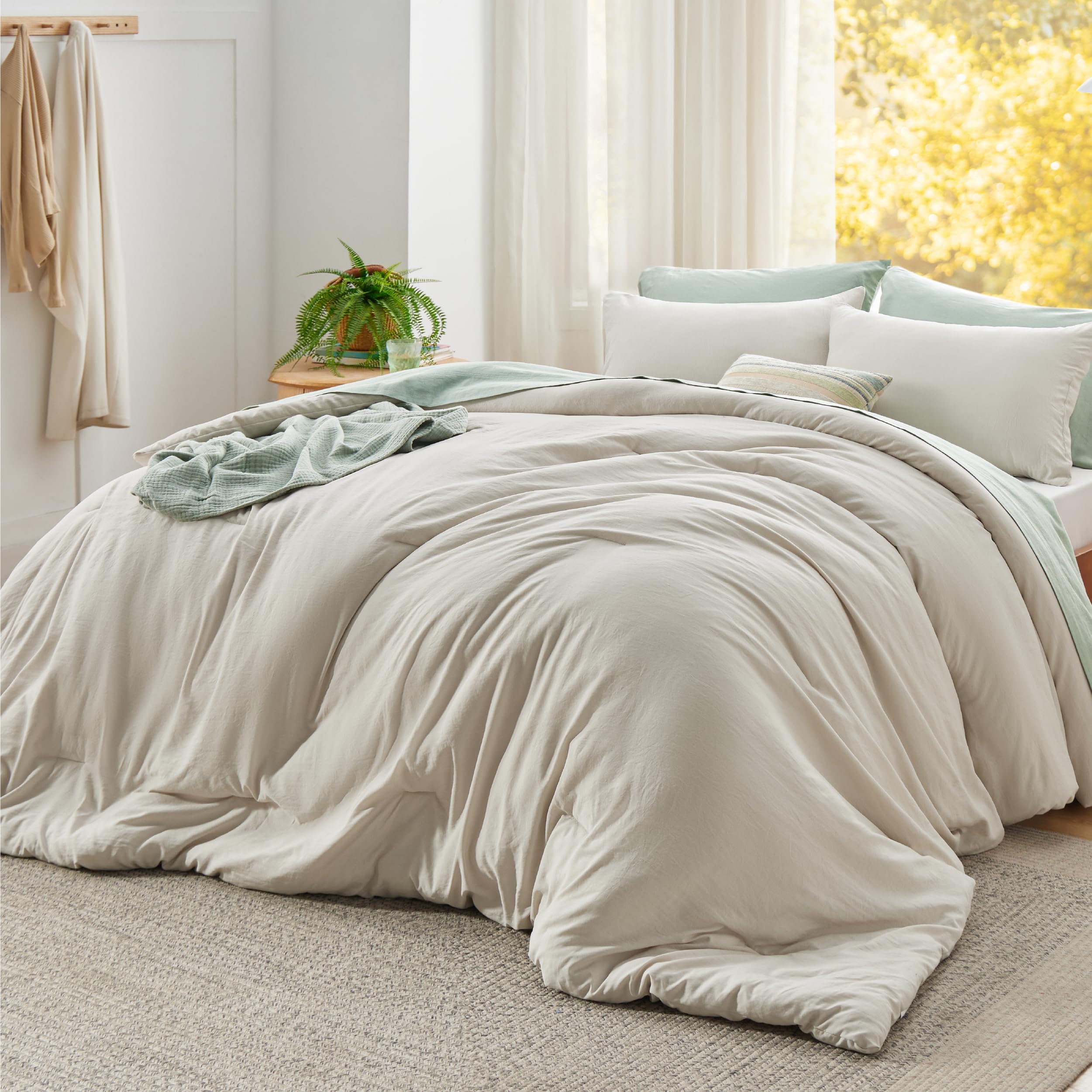 Bedsure cobertor extragrande beige: suavidad excepcional para dormir todo el año.