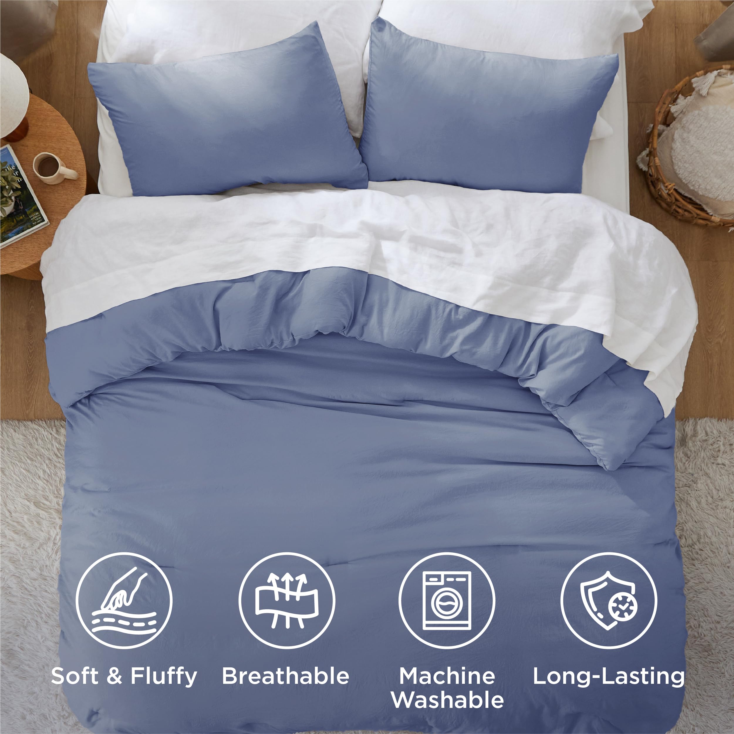 Bedsure textura algodón imita suave: sensación lujosa para uso diario.