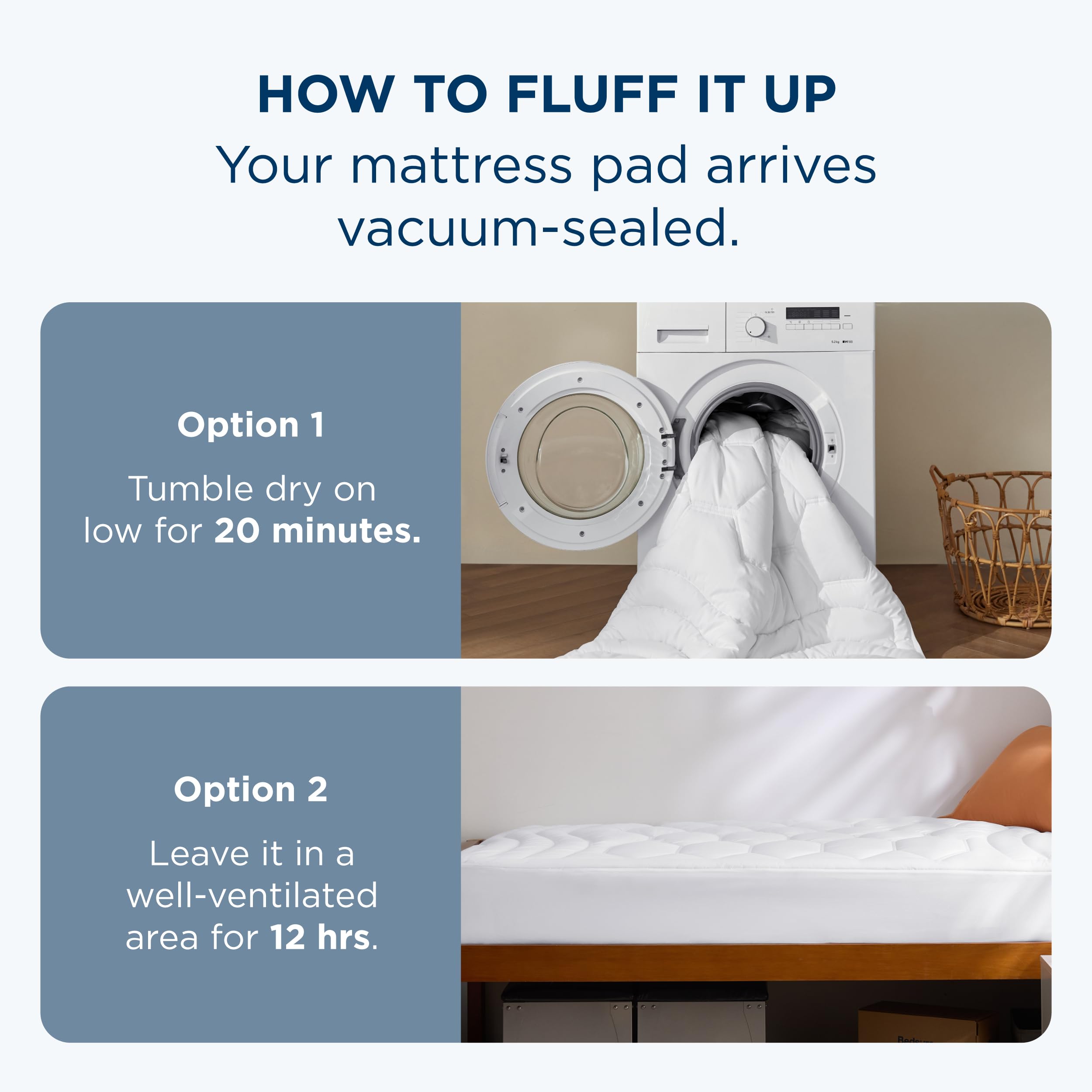 Bedsure Twin XL Mattress Pad acabado blanco para dormitorio limpio