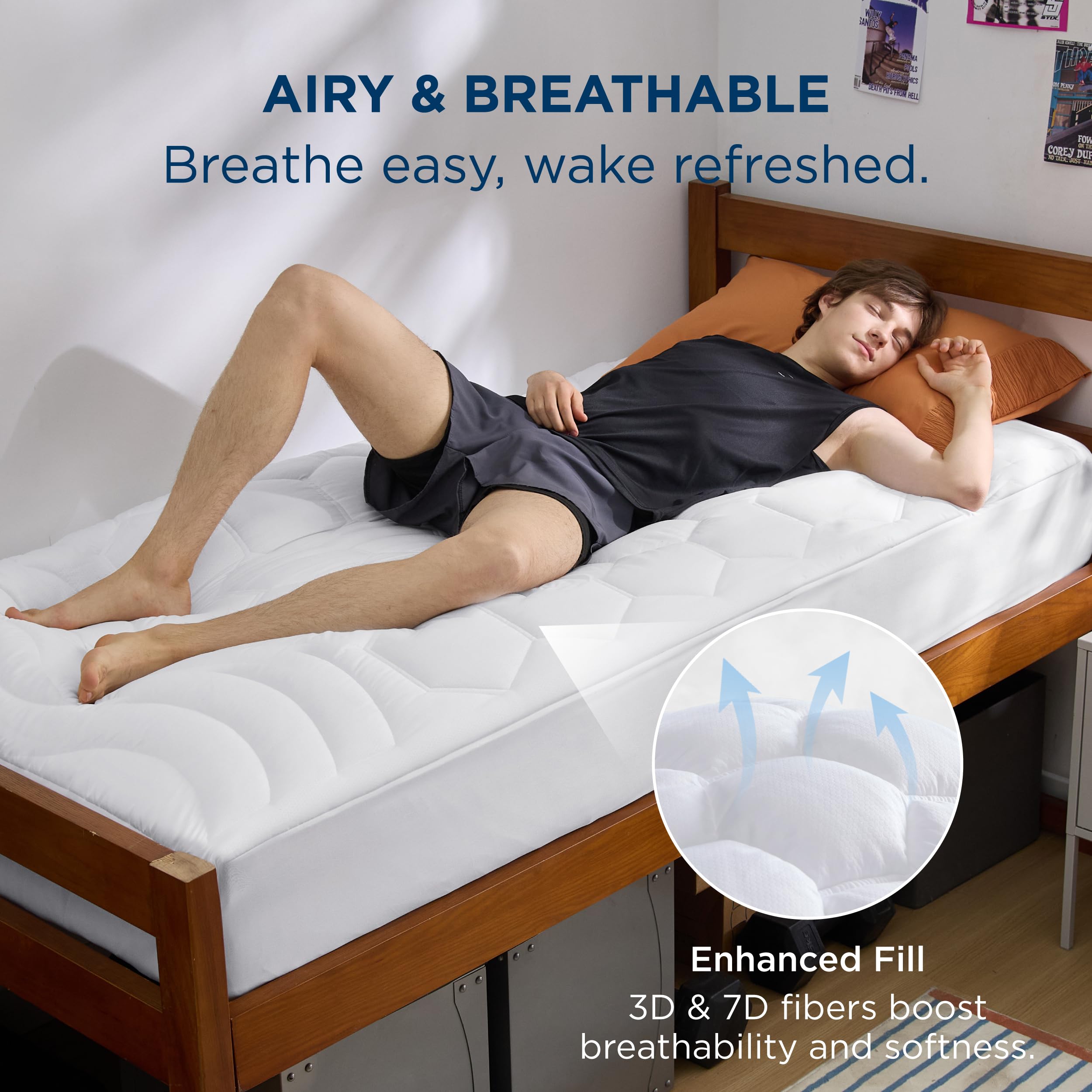 Bedsure Twin XL Mattress Pad funda de microfibra cepillada tacto suave