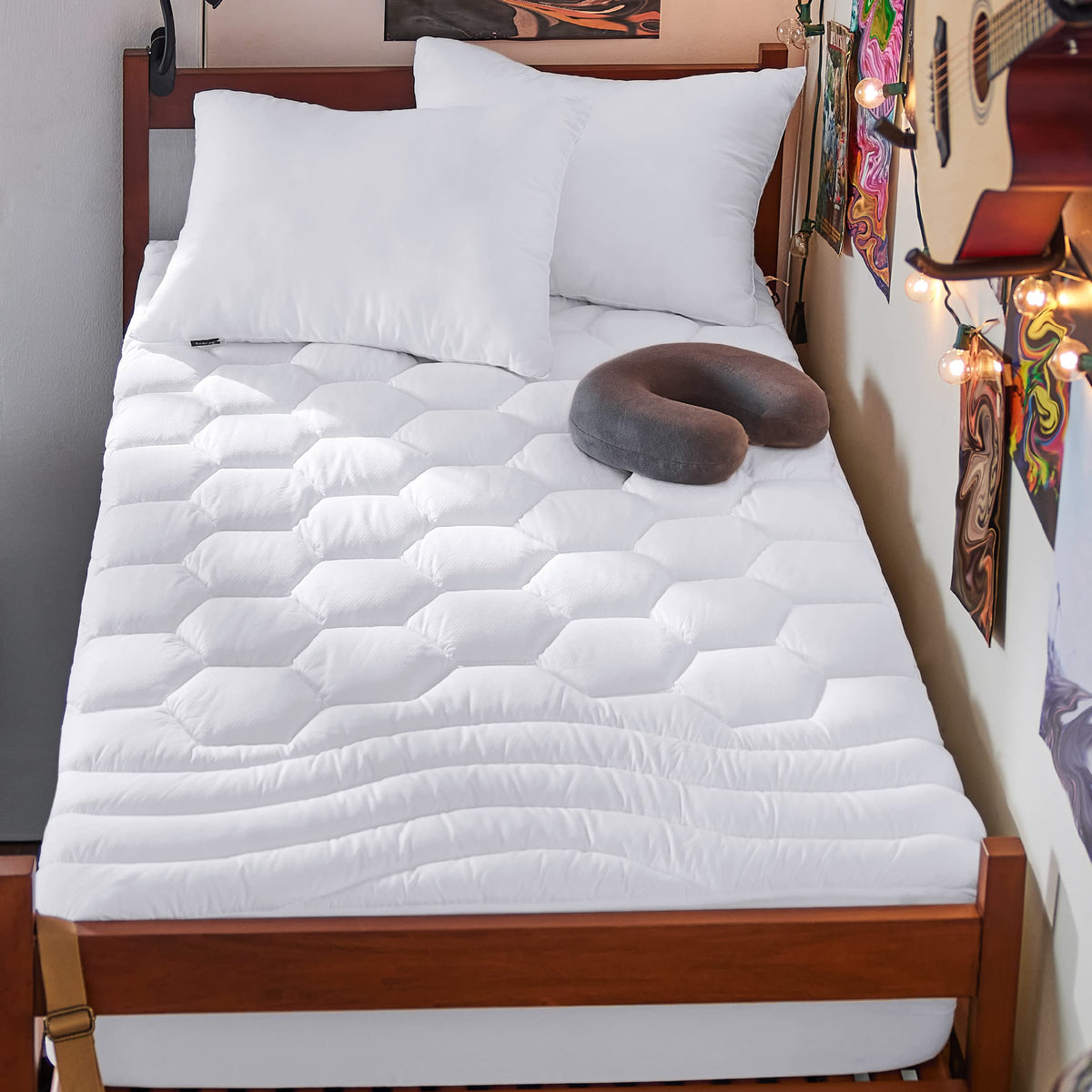 Bedsure Twin XL Mattress Pad con diseño de tres zonas para mayor confort