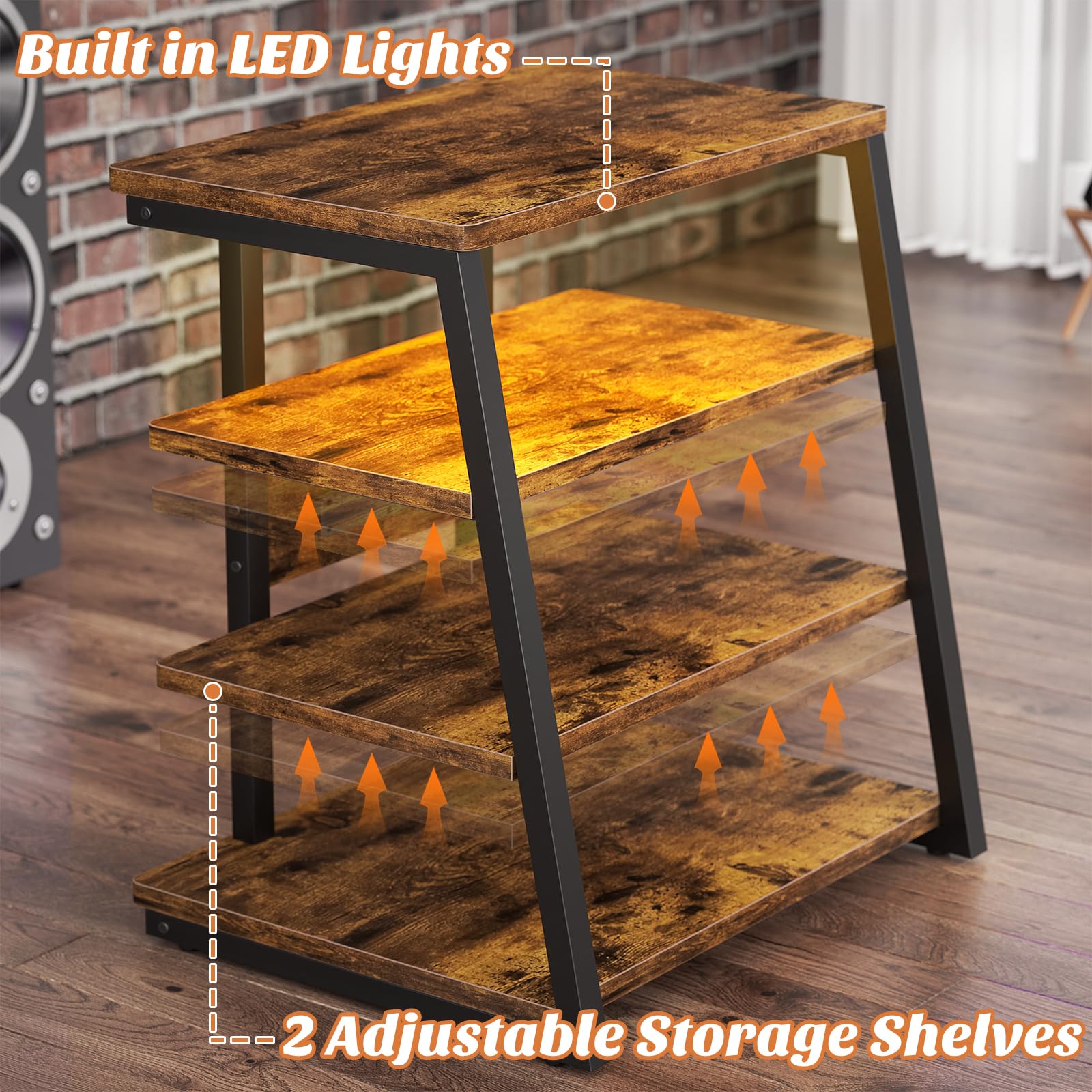 Besiost AV Media Stand ideal para equipos de audio y giradiscos.