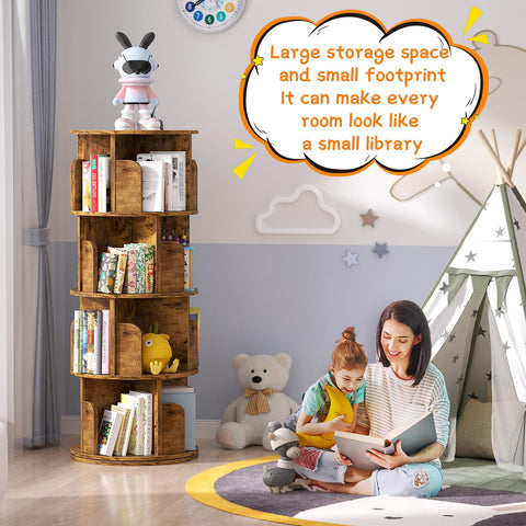 Besiost estantería con cuatro estantes, alta capacidad para colecciones de libros.