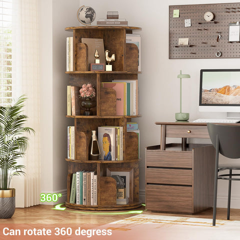 Besiost estantería de marrón rustico, diseño elegante para dormitorio.