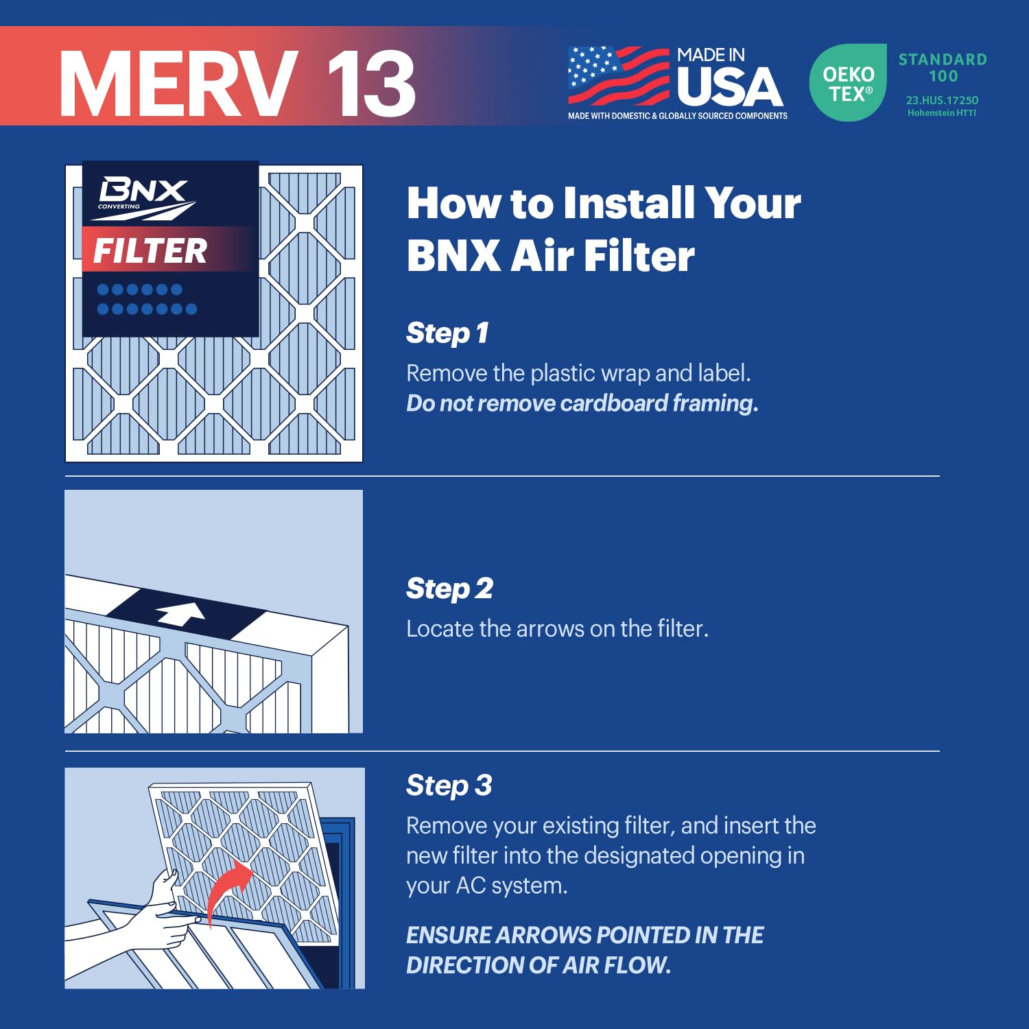 BNX TruFilter calidad estadounidense con certificación UL 900.