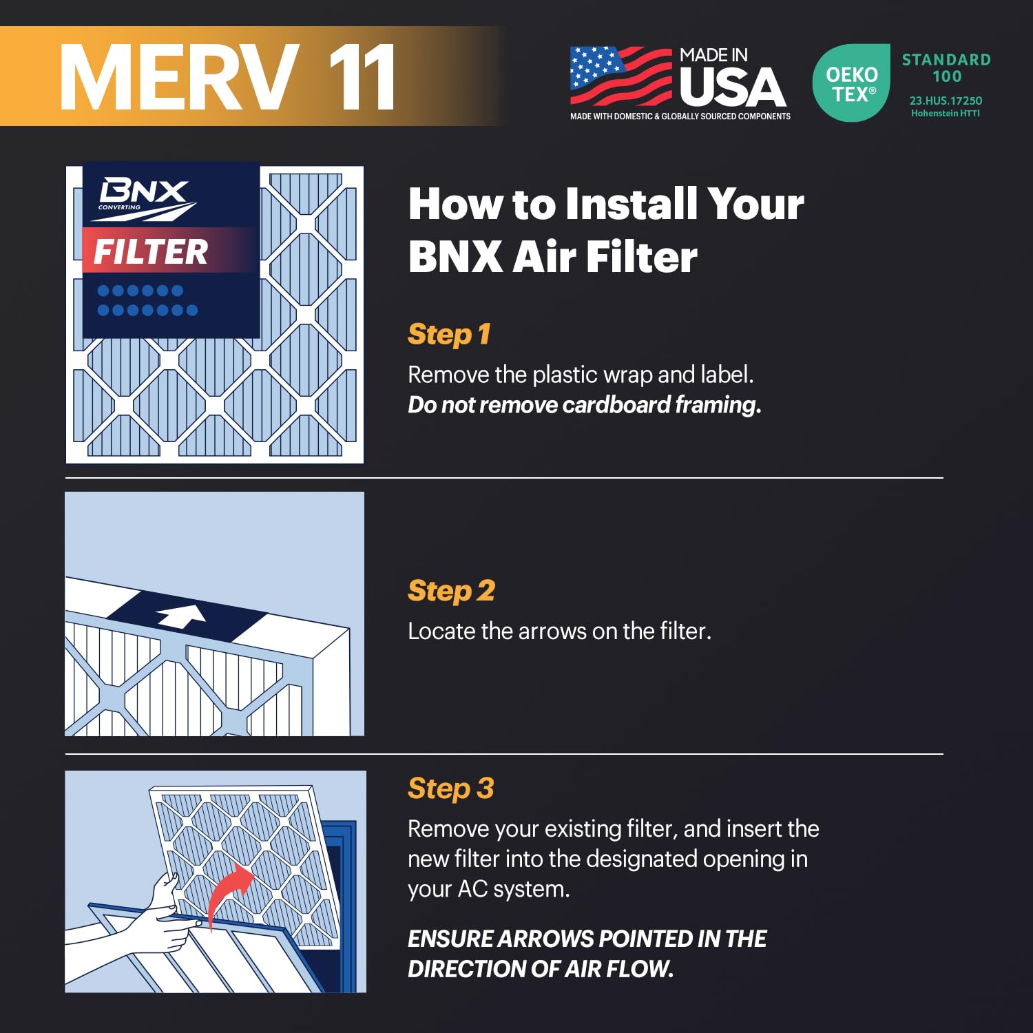 BNX TruFilter: compatible con A/C, calefacción y HVAC para uso doméstico.