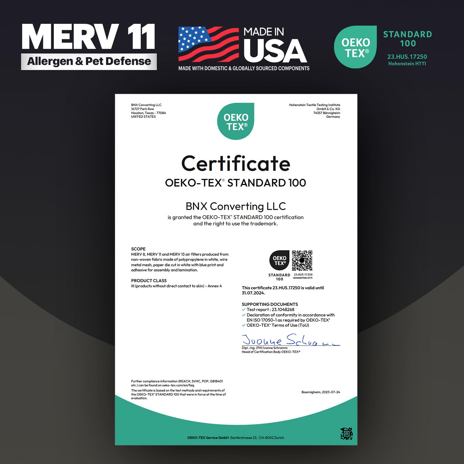 BNX TruFilter 14x18x1, marco único y diseño que reduce desechos.