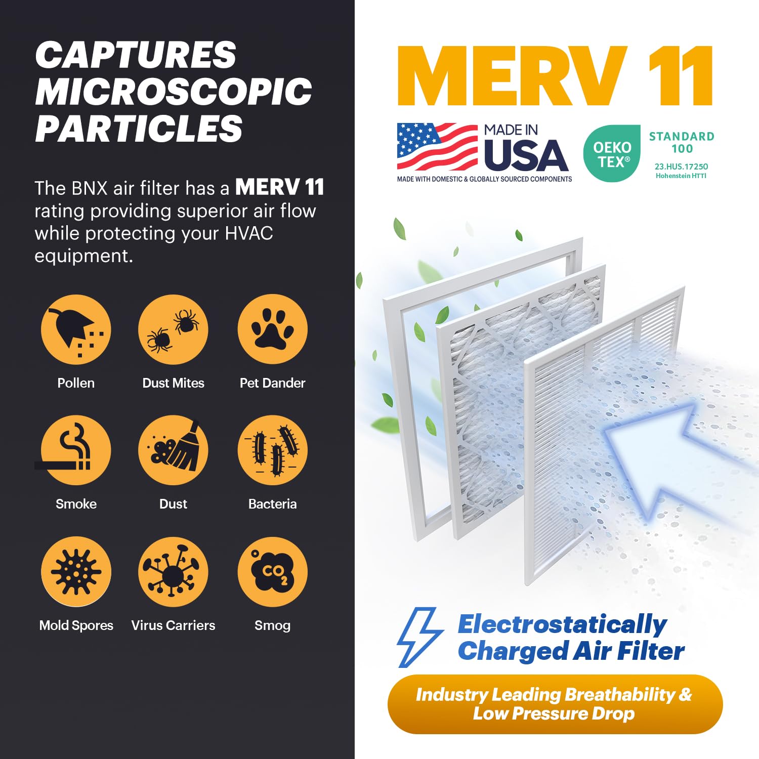 BNX TruFilter marco de una pieza reduce desechos y facilita el reemplazo